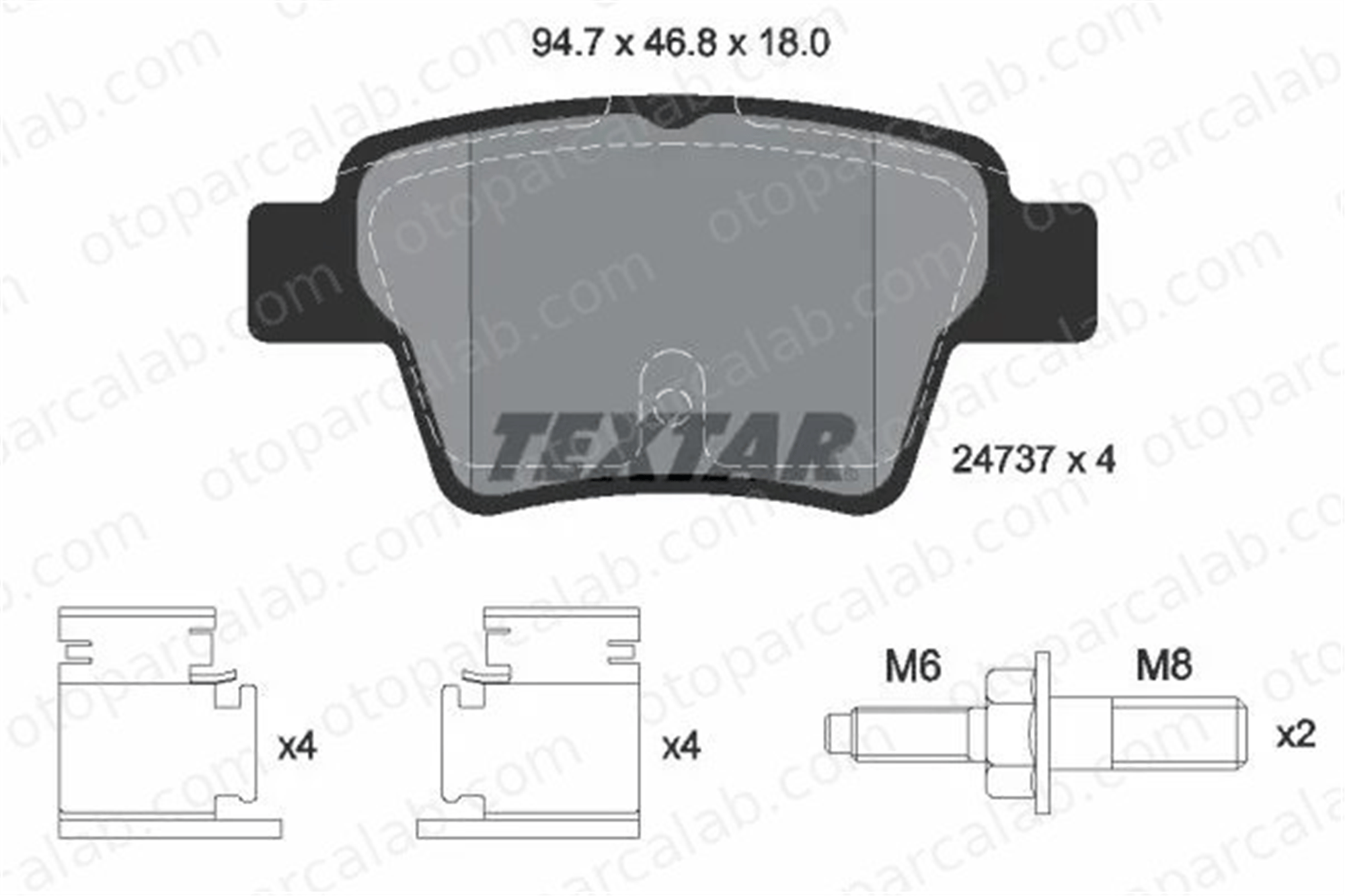 TEXTAR 2473701 Fren Disk Balata Ön PEUGEOT 207 SW 207 2473701 1019993400
