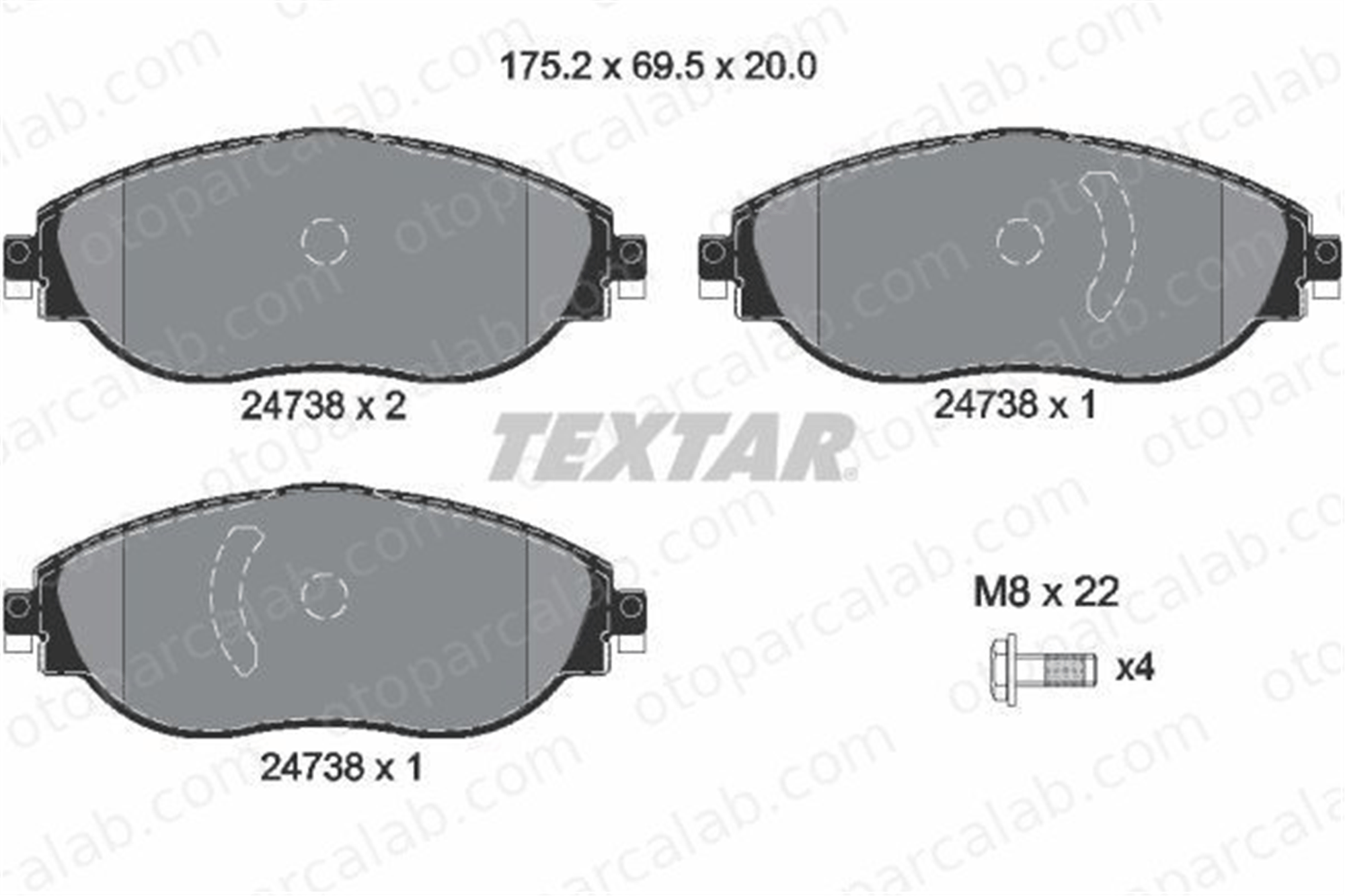 TEXTAR 2473806 Fren Disk Balata Ön VW PASSAT B8 PASSAT B8 Variant 3Q0698151 3Q0698151C