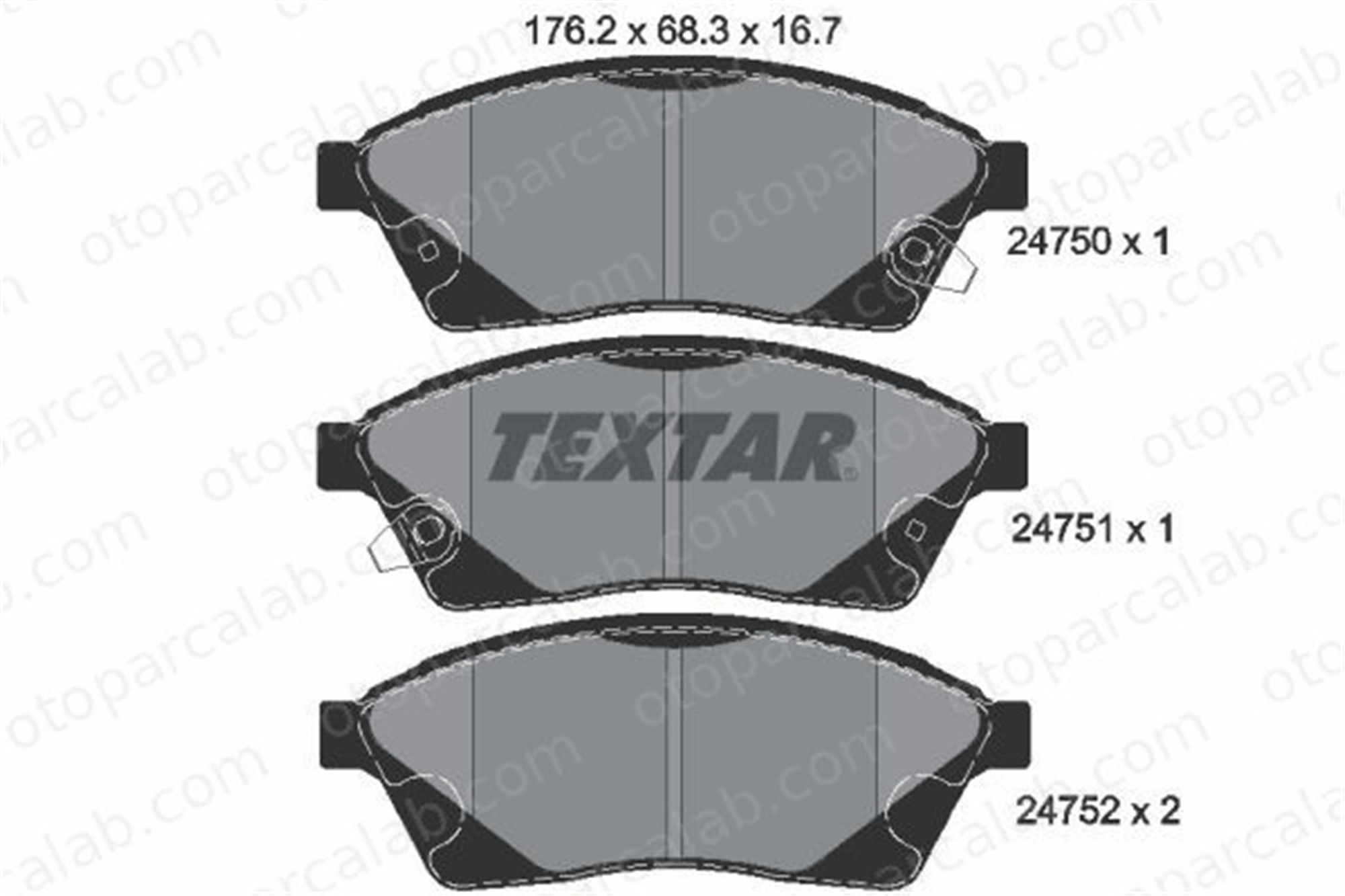 TEXTAR 2475001 Fren Disk Balata Ön MERCEDES-BENZ C-SERISI E-SERISI T-Model 20887798 19431910