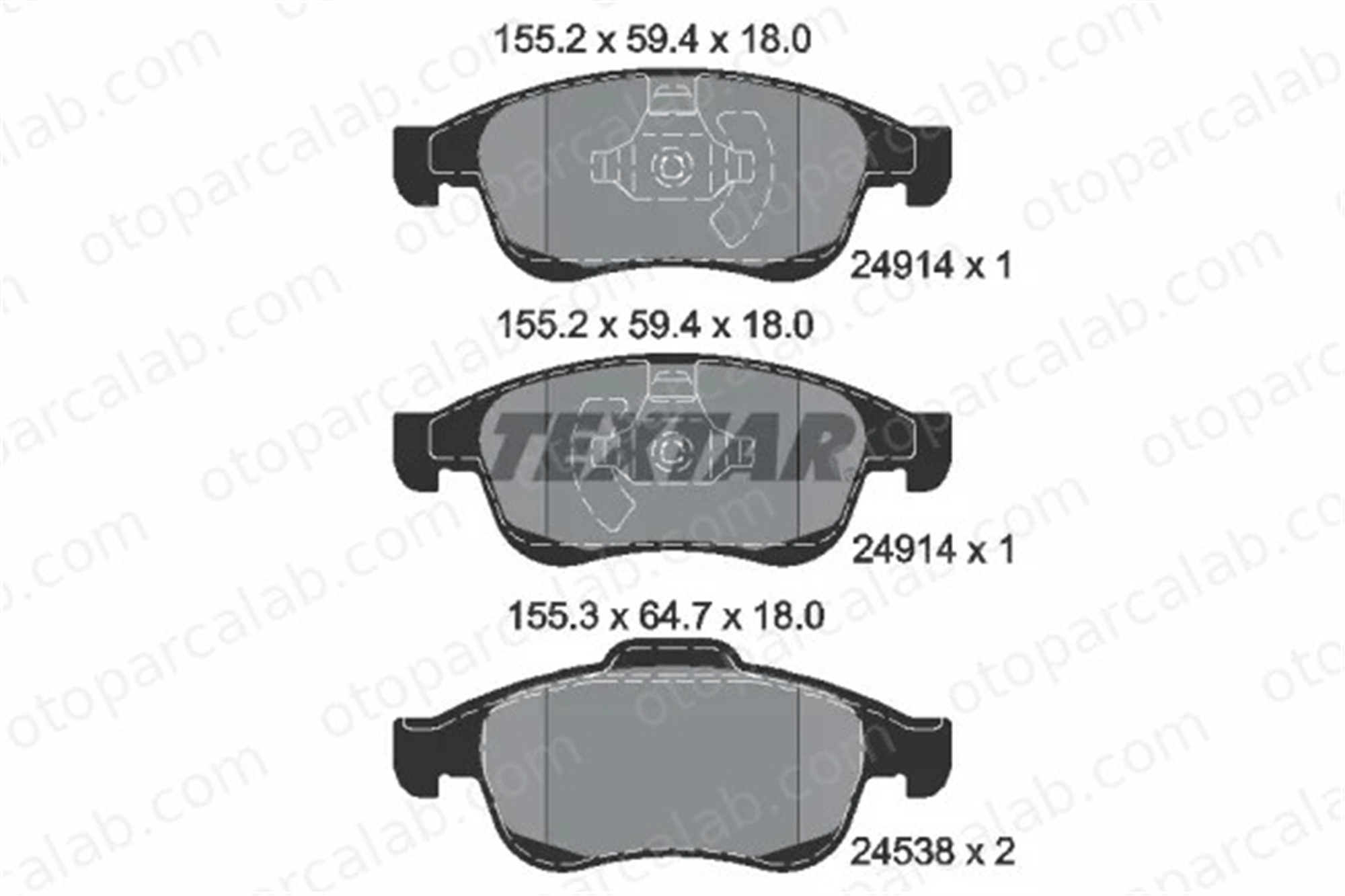 TEXTAR 2491401 Fren Disk Balata Ön DACIA DUSTER RENAULT MEGANE III Hatchback 4106000Q1B MQ005240