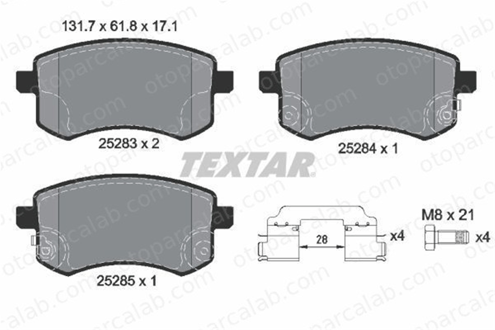 TEXTAR 2528301 Fren Disk Balata Ön PROTON PREVÉ SUPRIMA S Hatchback 2528301 PW895175