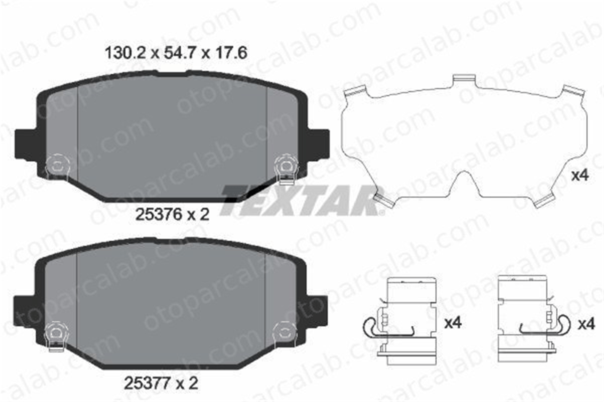 TEXTAR 2537601 Fren Disk Balata Ön DODGE JOURNEY FIAT FREEMONT 2537601 7B0698451B