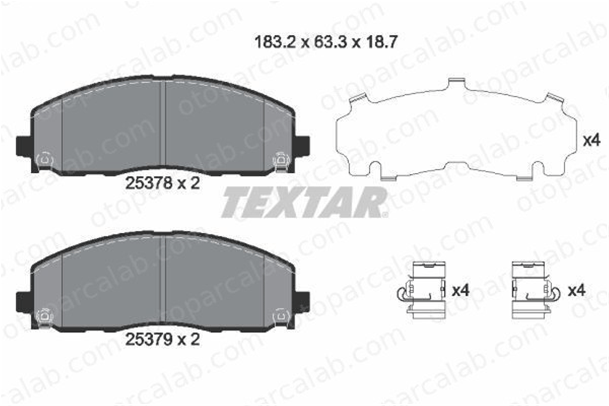 TEXTAR 2537801 Fren Disk Balata Ön FIAT FREEMONT CHRYSLER GRAND VOYAGER V 2537801 7B0698151E