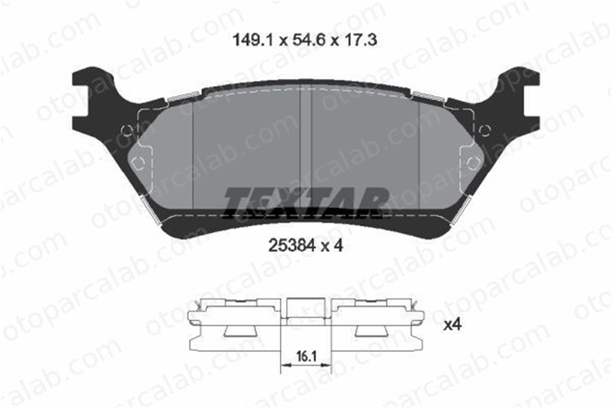 TEXTAR 2538401 Fren Disk Balata Ön FORD USA F-150 Crew Cab Pickup F-150 Extended Cab Pickup 2538401 FU2Z2V200E