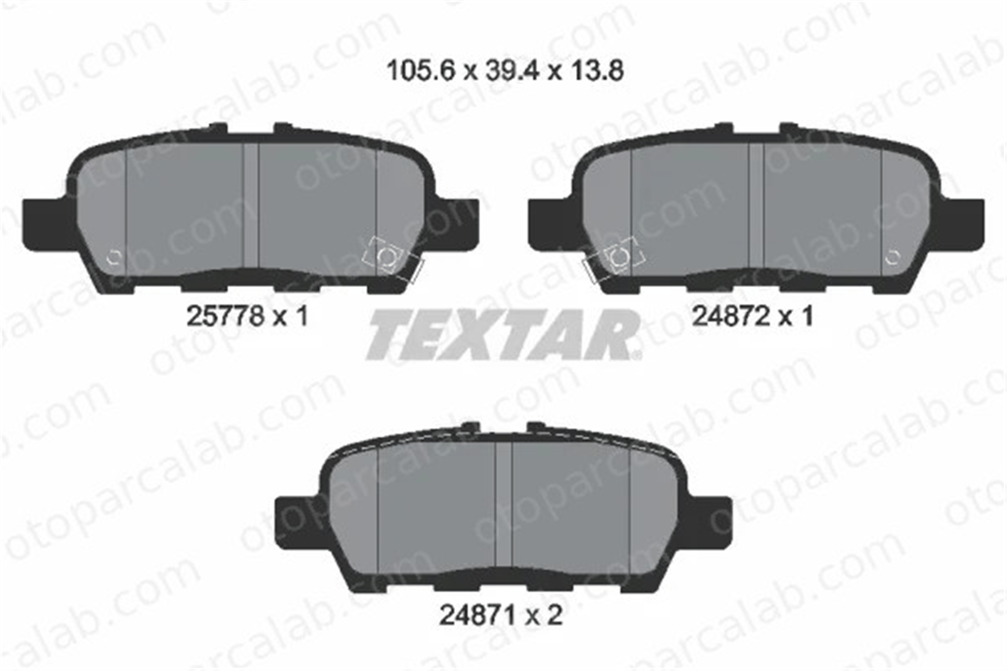 TEXTAR 2577801 Fren Disk Balata Arka NISSAN JUKE RENAULT KOLEOS II D4M60 9N00B