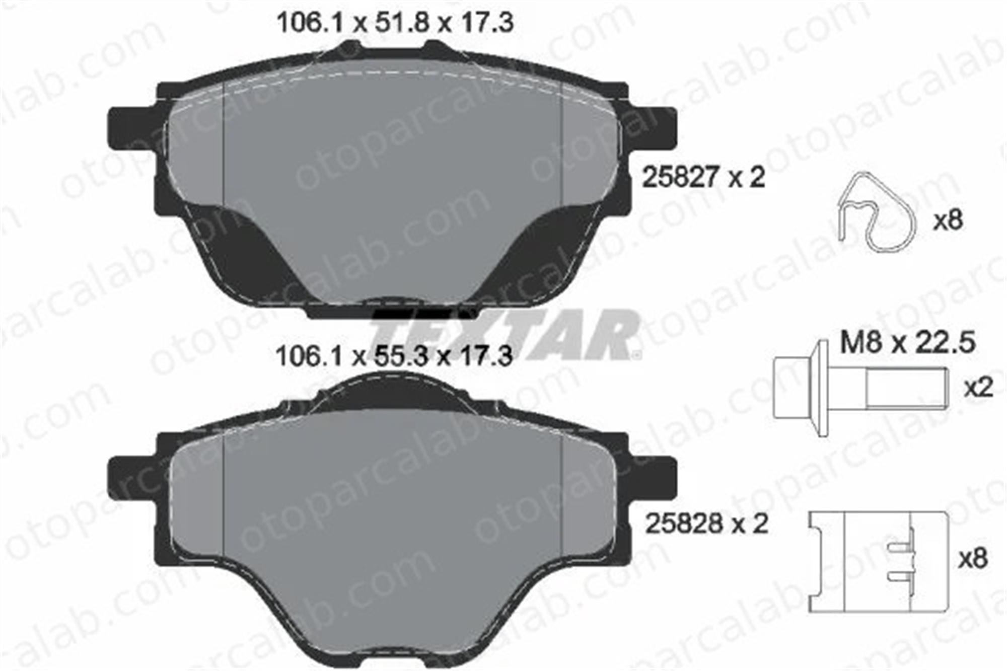 TEXTAR 2582701 Fren Disk Balata Arka PEUGEOT 5008 II CITROËN C4 PICASSO II 1609000980 1617535480