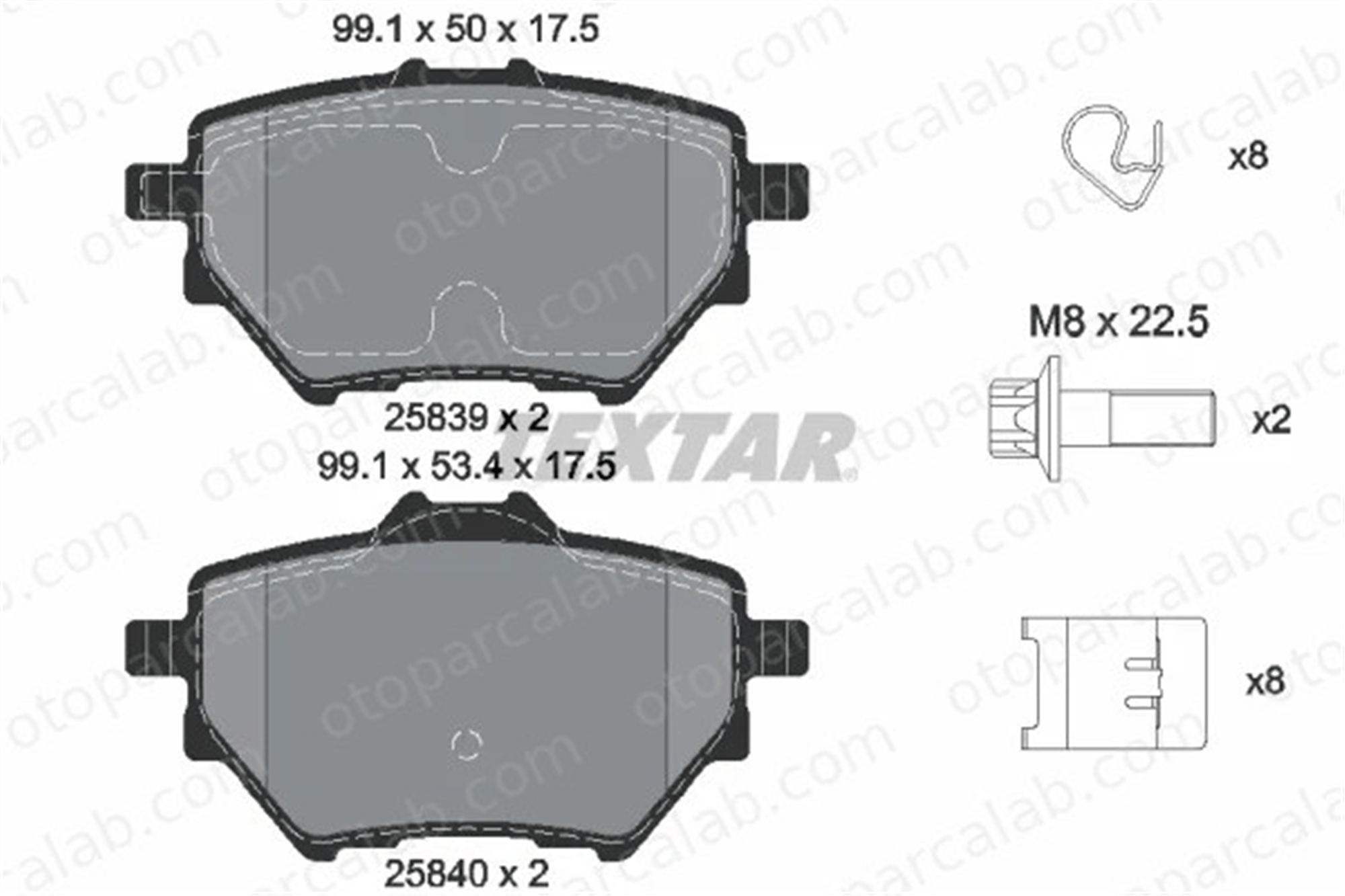 TEXTAR 2583901 Fren Disk Balata Arka PEUGEOT 308 II 308 SW II 1678167980 1609000680