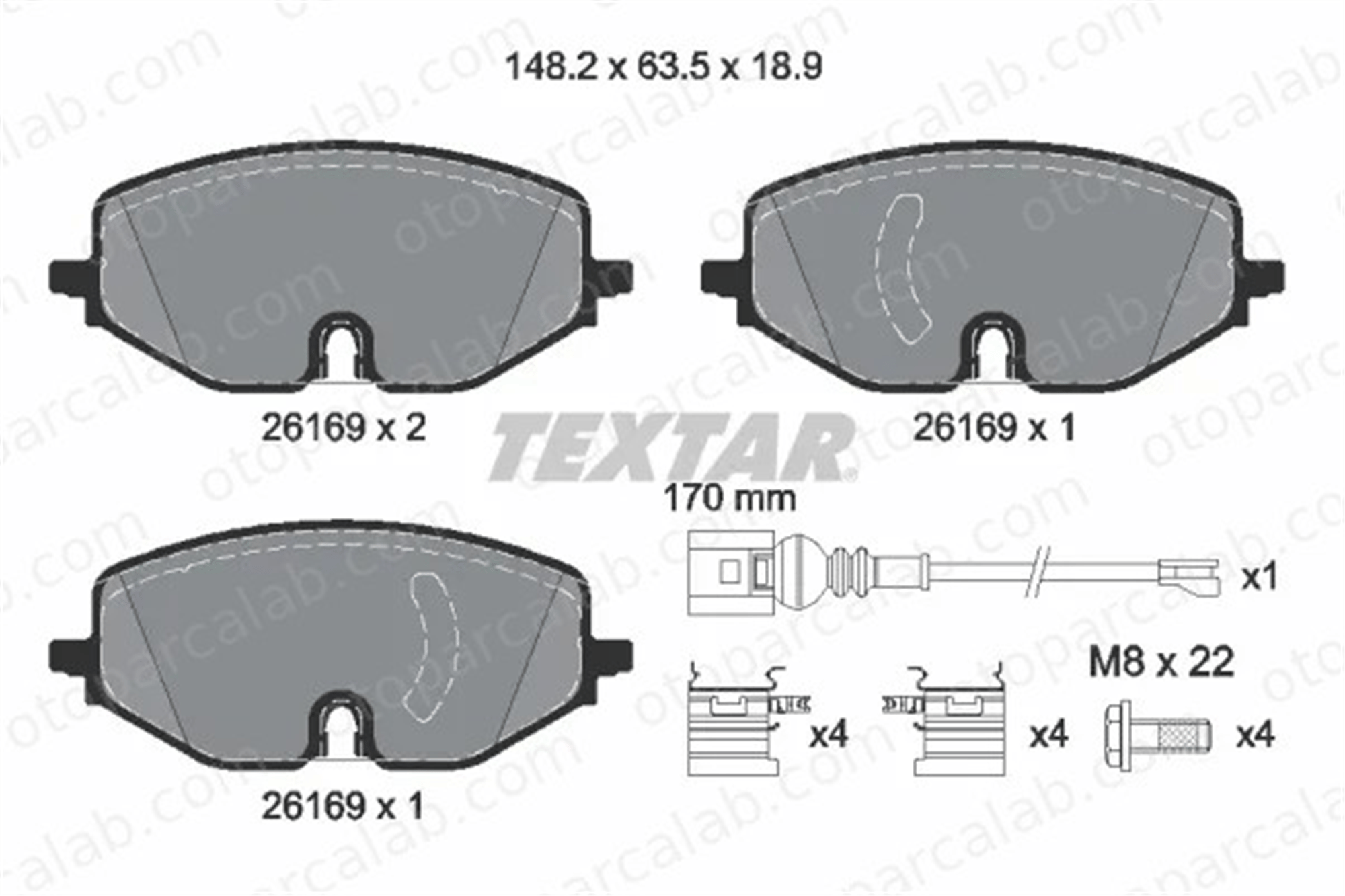 TEXTAR 2616901 Fren Disk Balata Ön SEAT LEON LEON Sportstourer 5WA698151A 5WA698151