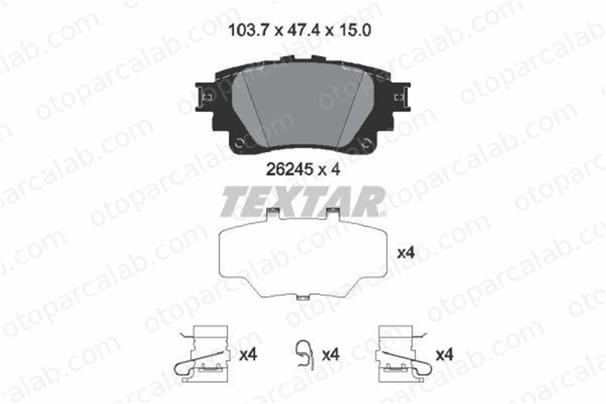 TEXTAR 2624501 Fren Disk Balata Ön TOYOTA VELOZ III YARIS ATIV | VIOS 2624501 4466B1010