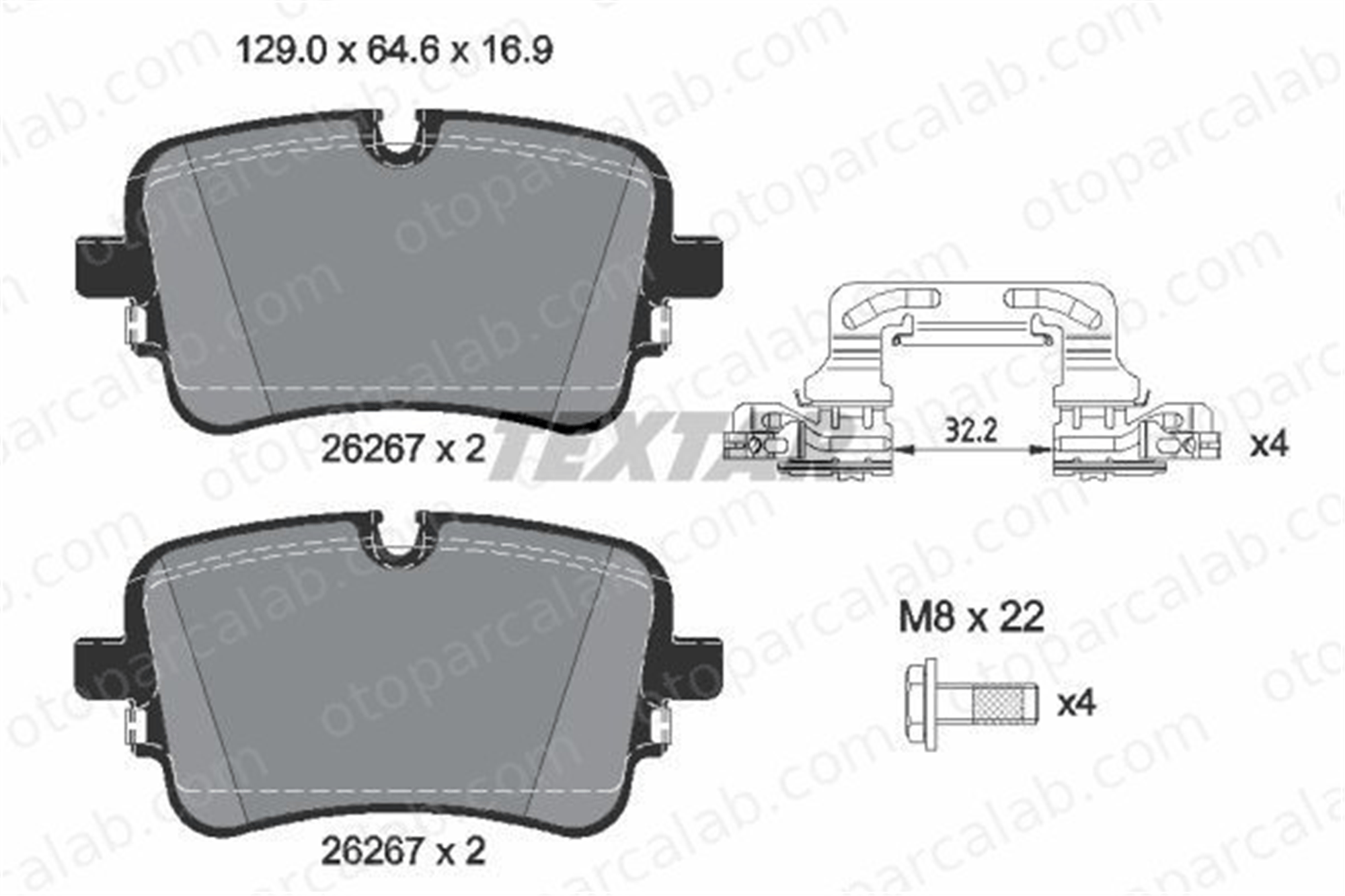 TEXTAR 2626701 Fren Disk Balata Ön AUDI A6 C8 A6 C8 Avant 2626701 4KE698451B