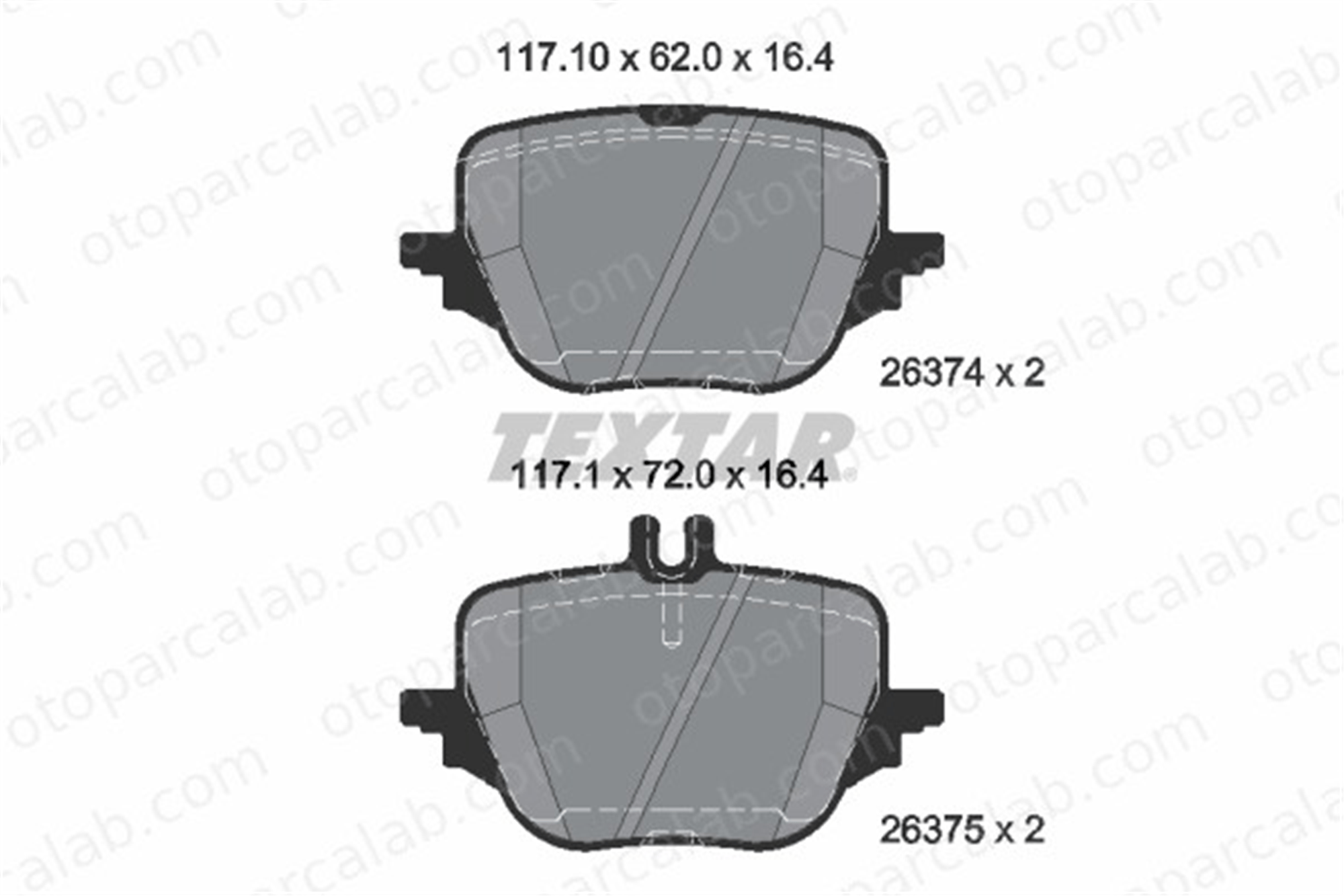 TEXTAR 2637401 Fren Disk Balata Arka MERCEDES-BENZ S-SERISI C-SERISI T-MODEL A0004209305 4204103