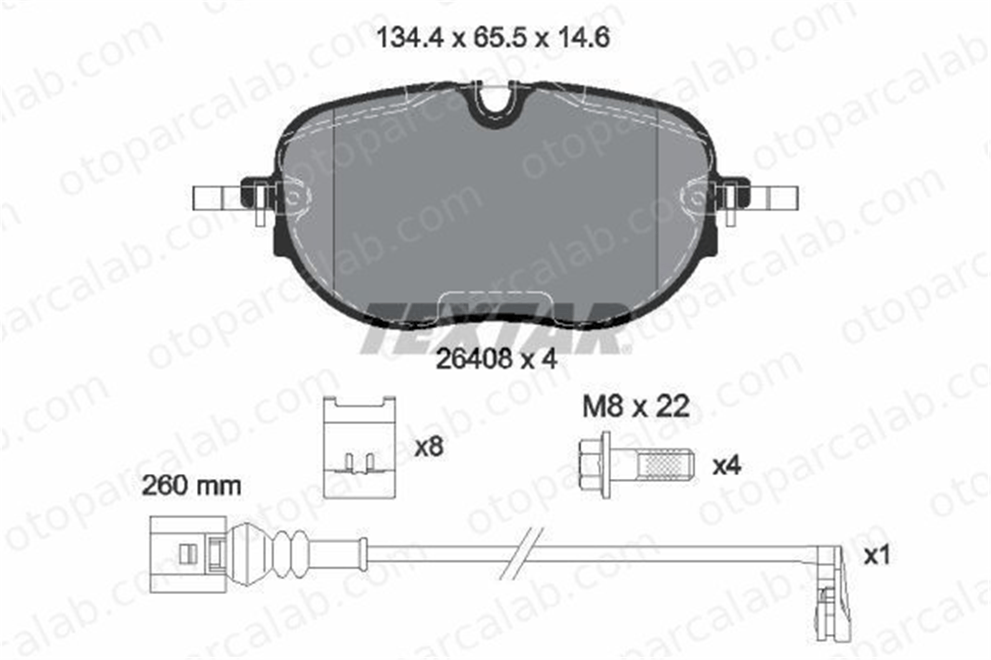 TEXTAR 2640801 Fren Disk Balata Ön VW ID.3 CUPRA BORN 2640801 1EA698151