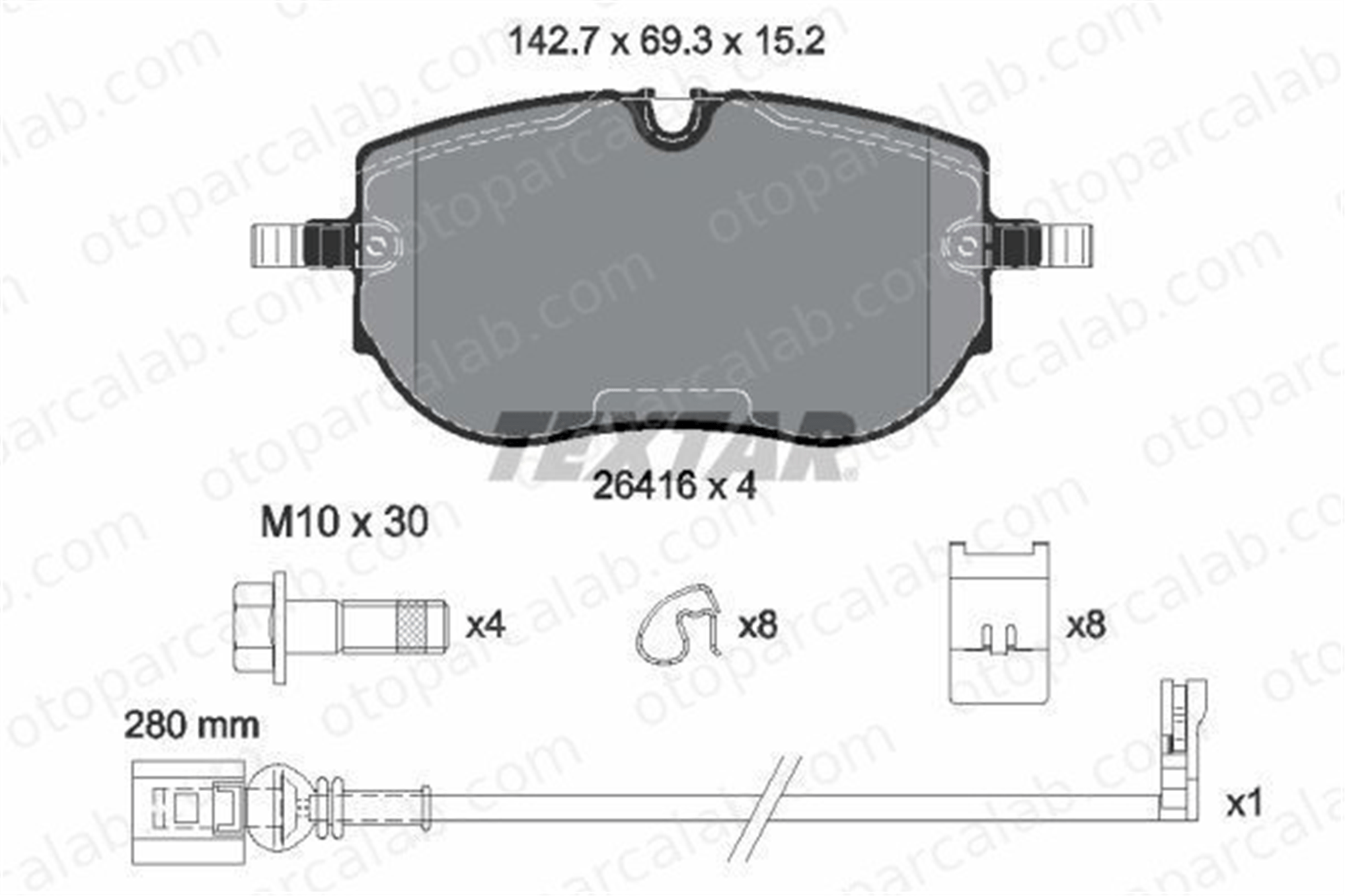 TEXTAR 2641601 Fren Disk Balata Ön VW ID.3 CUPRA BORN 2641601 1EA698151A