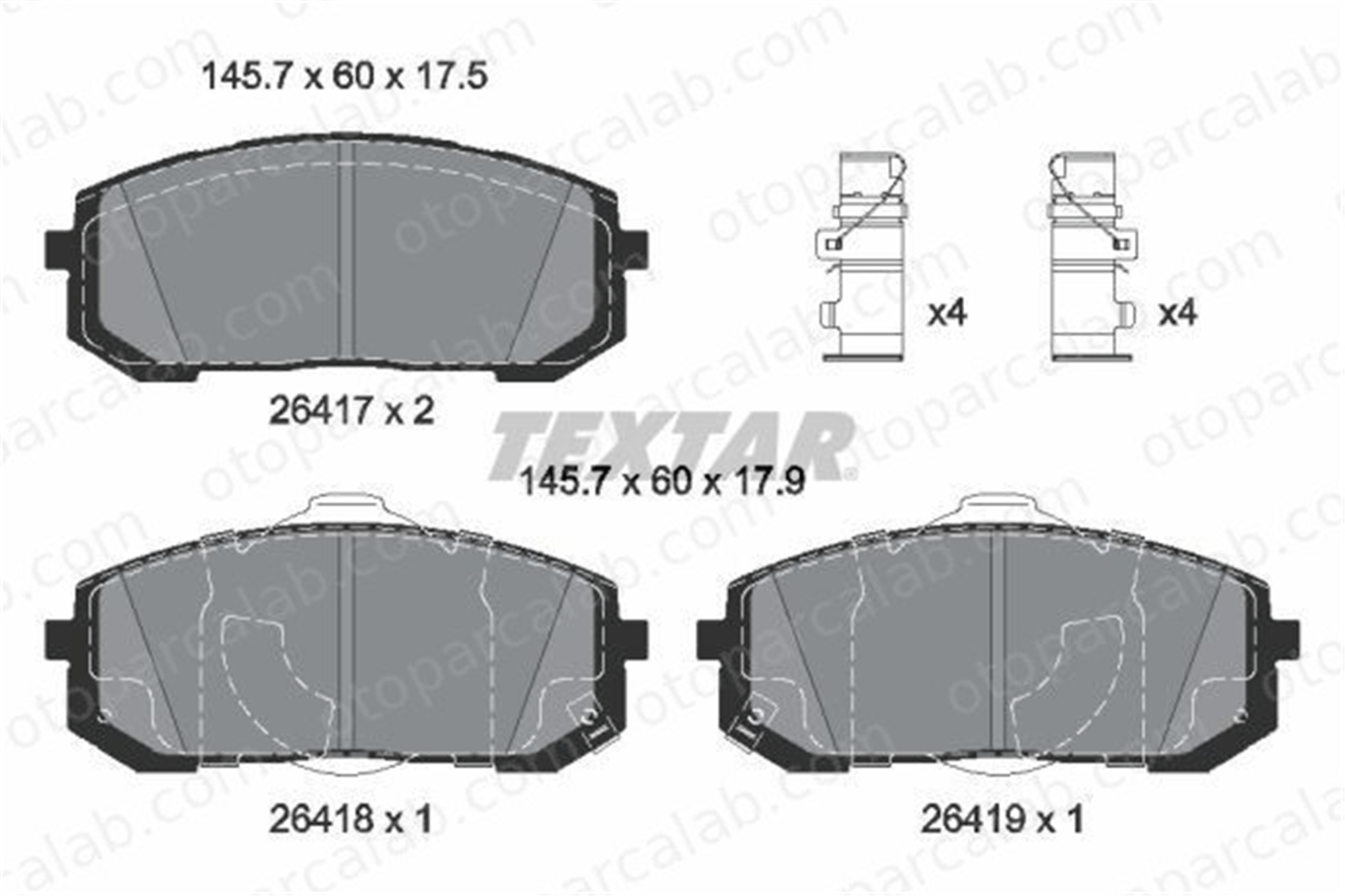 TEXTAR 2641701 Fren Disk Balata Ön HYUNDAI SONATA VIII 2641701 58101AAA11