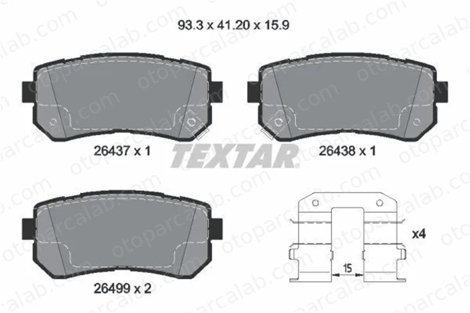 TEXTAR 2643701 Fren Disk Balata Ön HYUNDAI TUCSON KIA SPORTAGE IV 2643701 58302C1A00