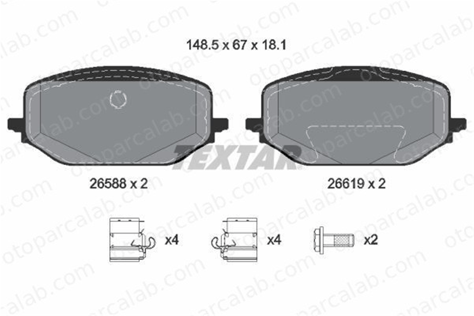 TEXTAR 2658801 Fren Disk Balata Ön PEUGEOT 508 II PARTNER Kasa/büyük limuzin 1647880280 1695249780