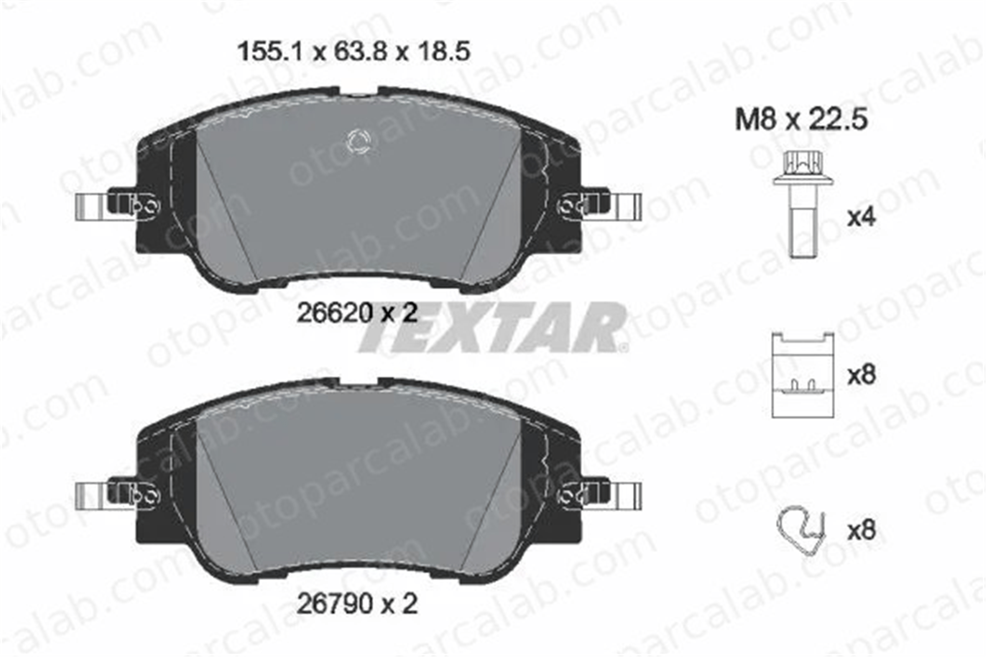 TEXTAR 2662001 Fren Disk Balata Ön PEUGEOT 208 II 2008 II 2662001 1681371180