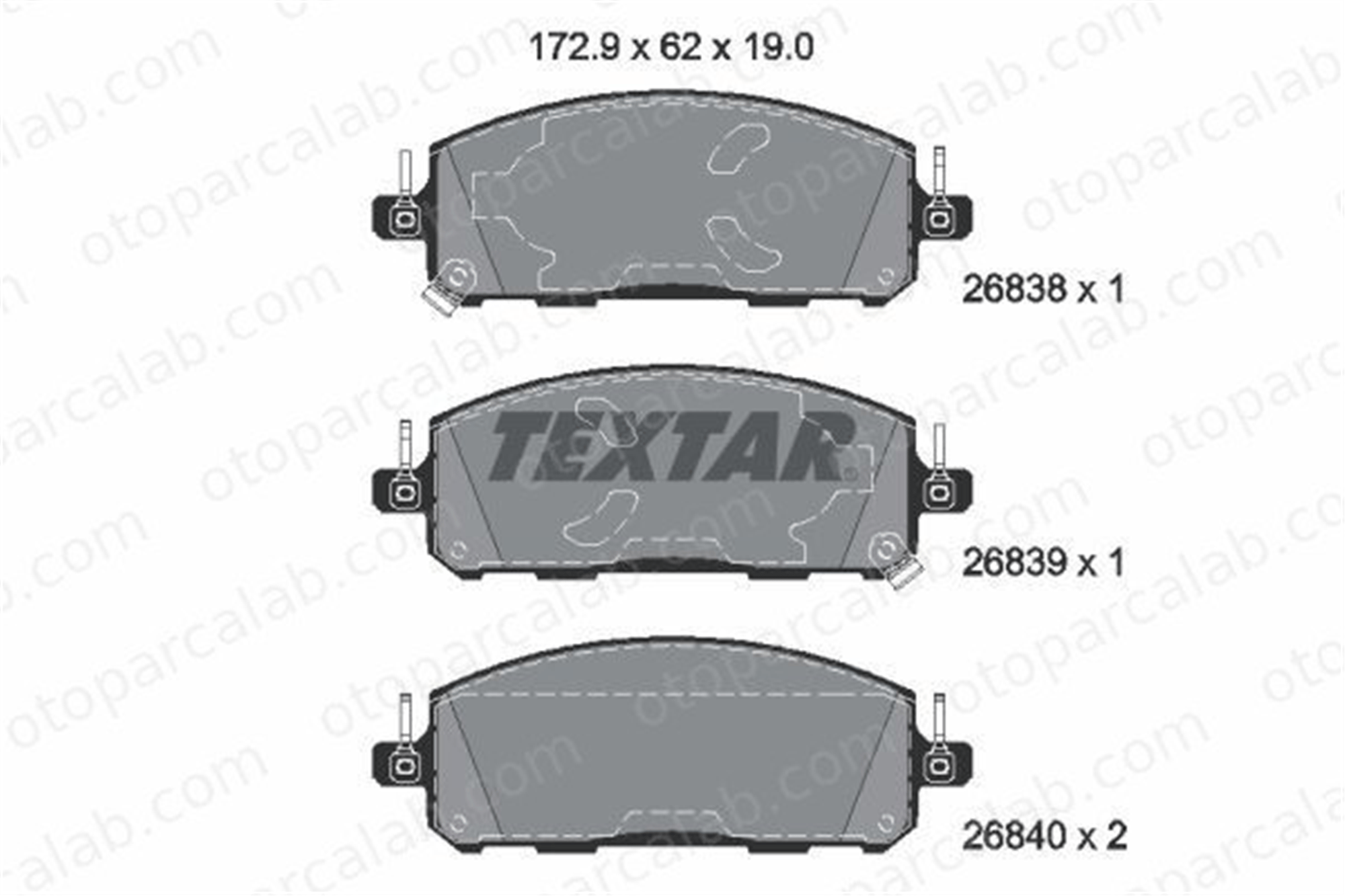 TEXTAR 2683801 Fren Disk Balata Ön TOYOTA COROLLA Sedan C-HR 2683801 4605C312