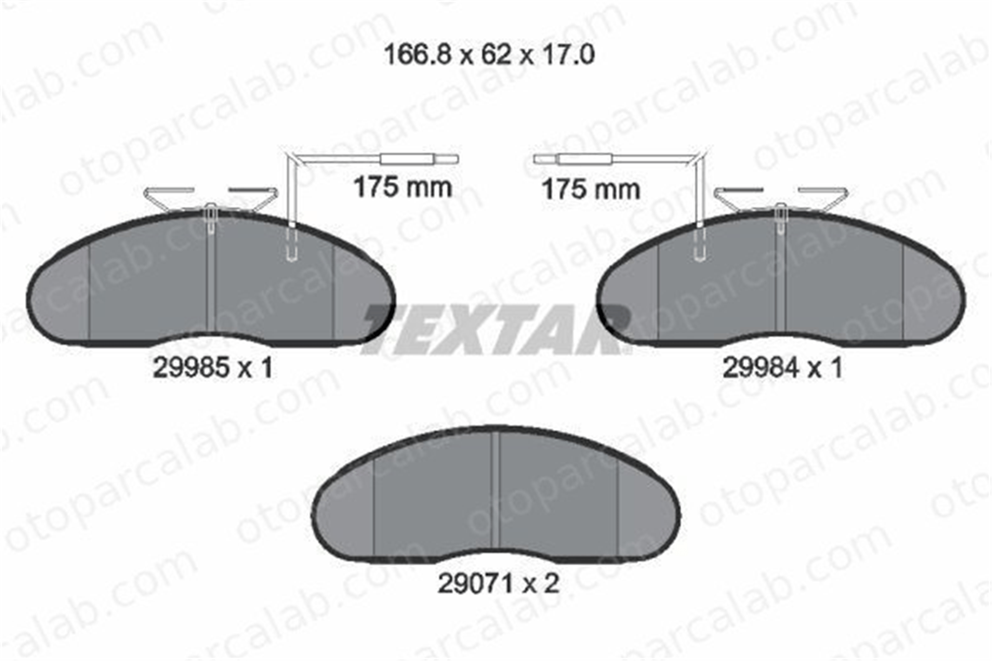 TEXTAR 2998501 Fren Disk Balata Ön RENAULT TRUCKS MESSENGER Platform şasi MESSENGER Panelvan/Van 2998501 7701203895
