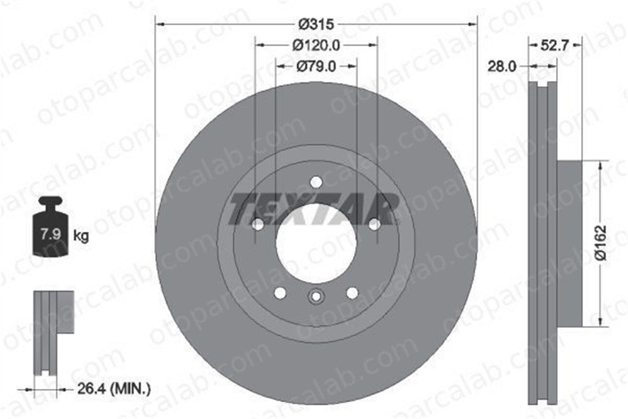 TEXTAR 92071103 Fren Disk Ayna Ön Sağ ve Sol BMW 3 Coupe 3 34112227171 2227171
