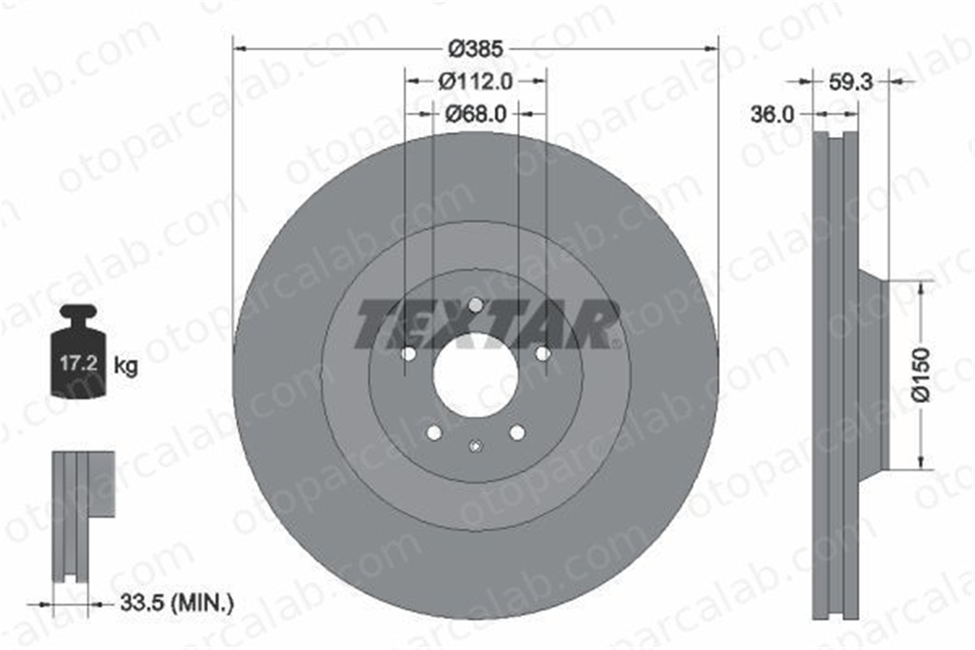 TEXTAR 92184203 Fren Disk Ayna Ön Sağ ve Sol AUDI A8 D3 4E0615301E 4E0615301K