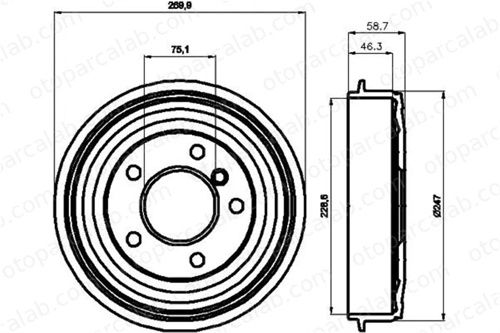TEXTAR 94012500 Kampana Arka Sağ veya Sol BMW 3 3 Compact 34211159486 1158815