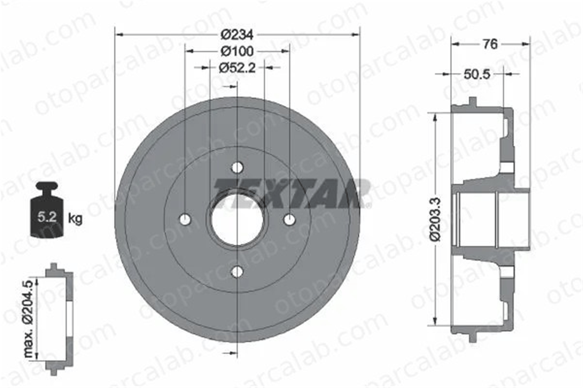 TEXTAR 94019700 Kampana Arka Sağ veya Sol RENAULT MEGANE I Classic MEGANE I MB193596 432026294R