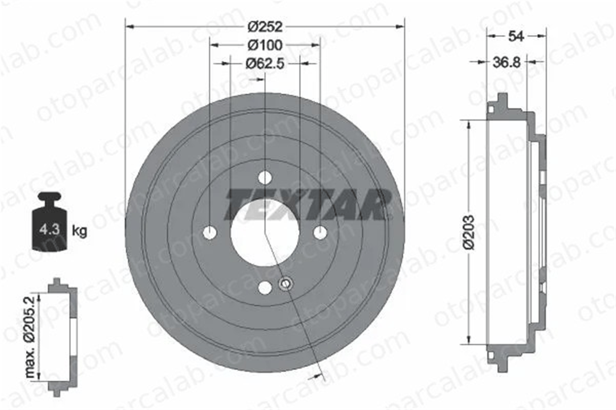 TEXTAR 94046700 Kampana Arka Sağ veya Sol HYUNDAI ACCENT IV Sedan i20 II MB895470 584110U000
