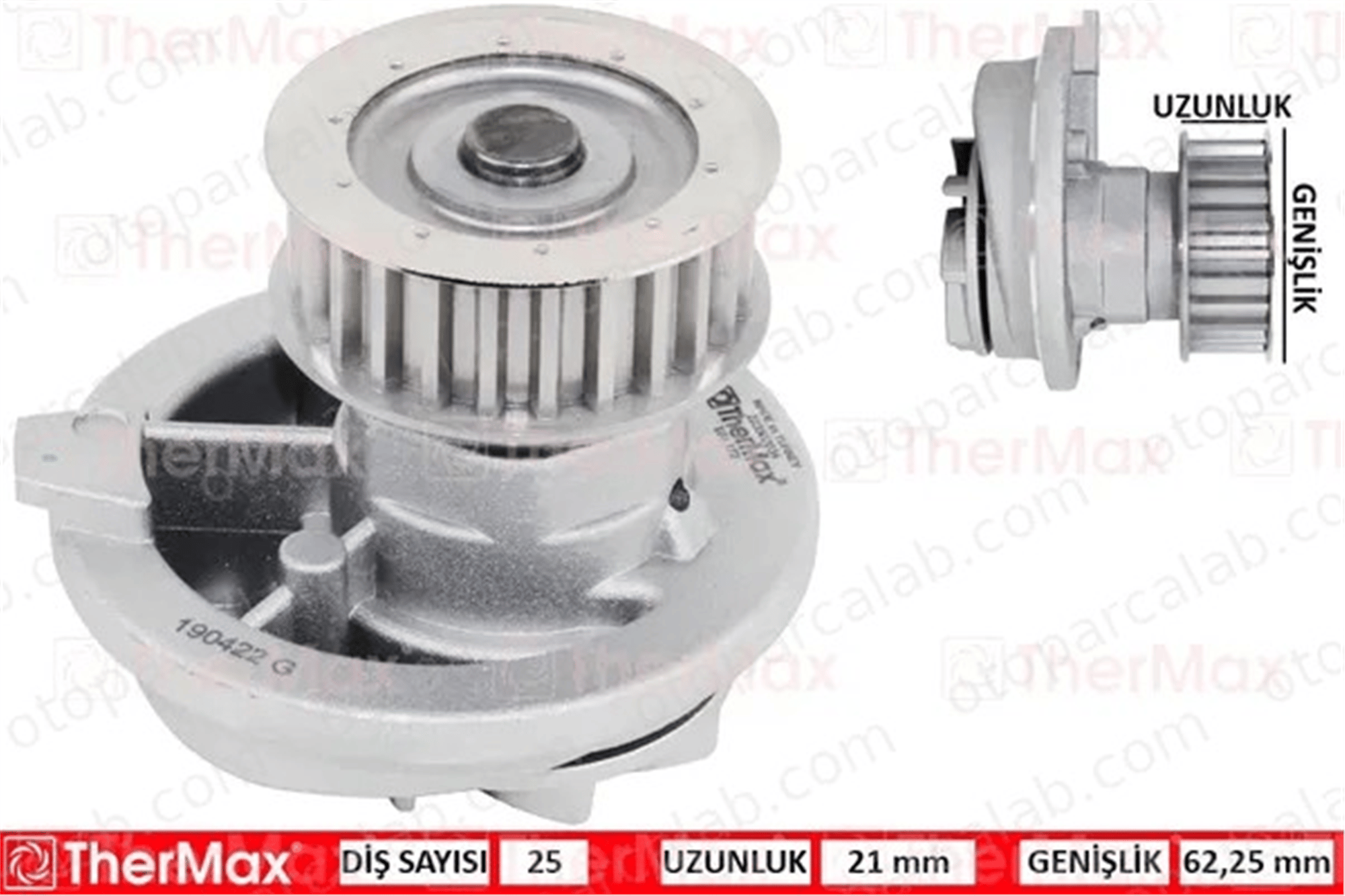 THERMAX T01.172 Devirdaim Su Pompası OPEL VECTRA A VECTRA A Hatchback 1334054 90444123