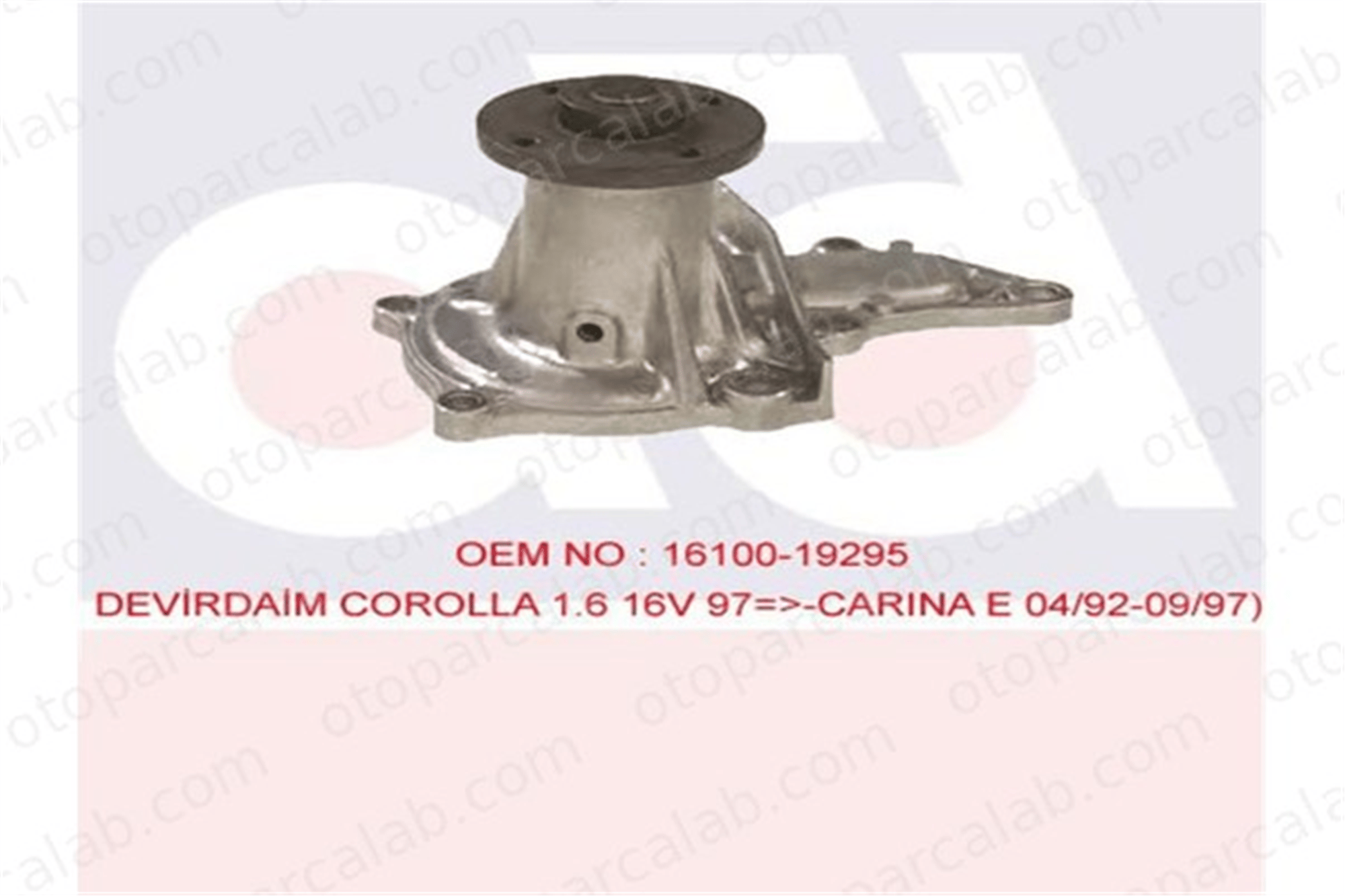 THERMAX T01.234 Devirdaim Su Pompası TOYOTA COROLLA Compact CARINA E VI 1611019135 1611019145