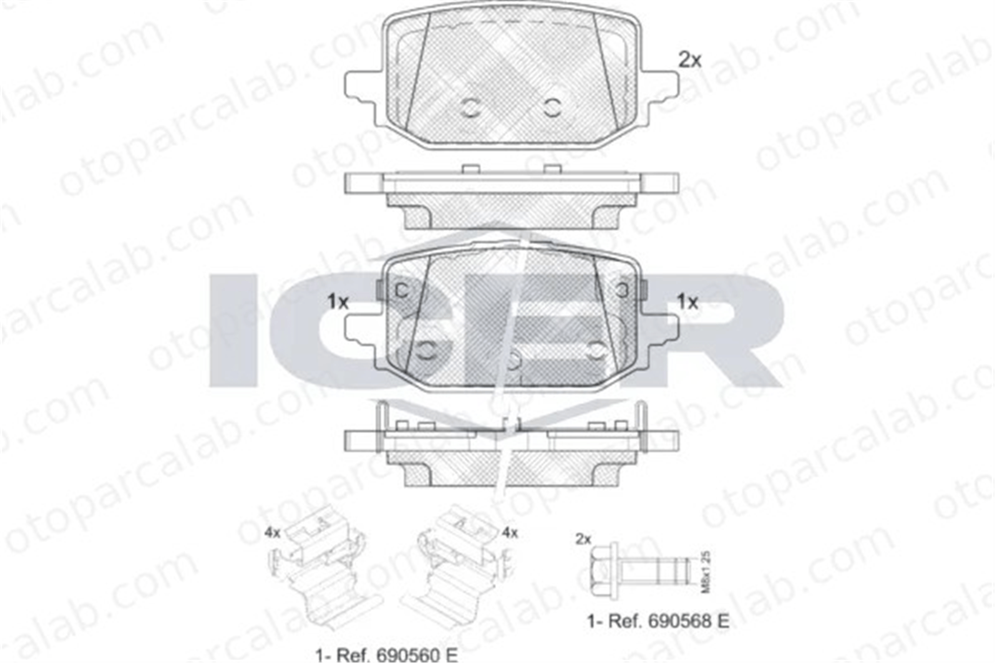 TRAL GDB2546 Fren Disk Balata Arka FORD ESCORT I ESCORT II 440604785R 4406000Q4A