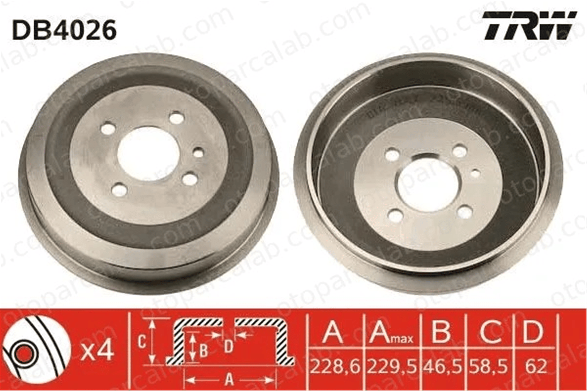 TRW DB4026 Kampana Arka Sağ veya Sol BMW 3 3 Cabrio 34211158556 1153091