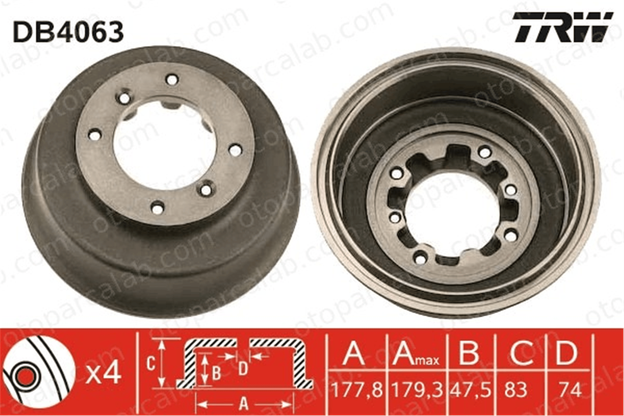 TRW DB4063 Kampana Arka Sağ veya Sol ROVER MINI Hatchback AUSTIN MINI II 21A1279 GDB106