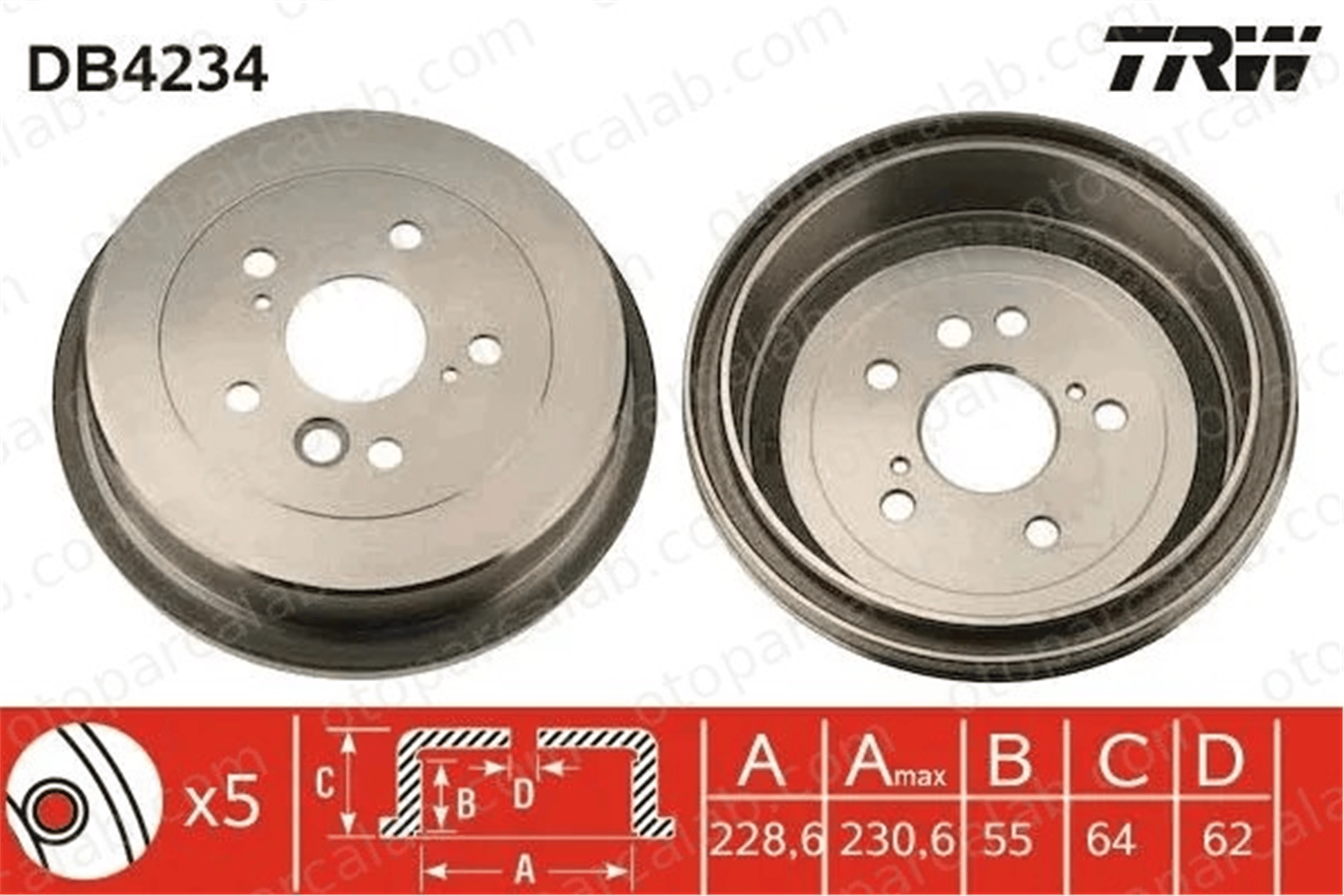 TRW DB4234 Kampana Arka Sağ veya Sol TOYOTA RAV 4 II RAV 4 I 4243142010 4243128100