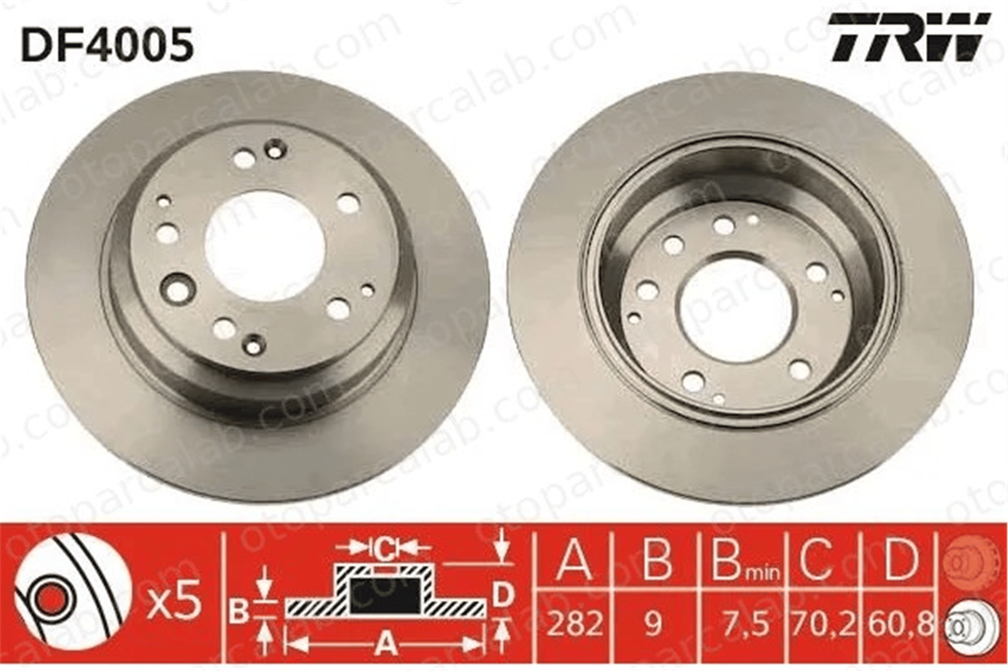 TRW DF4005 Fren Disk Ayna Arka Sağ ve Sol HONDA LEGEND III LEGEND IV 42510SFE000 42510SX000
