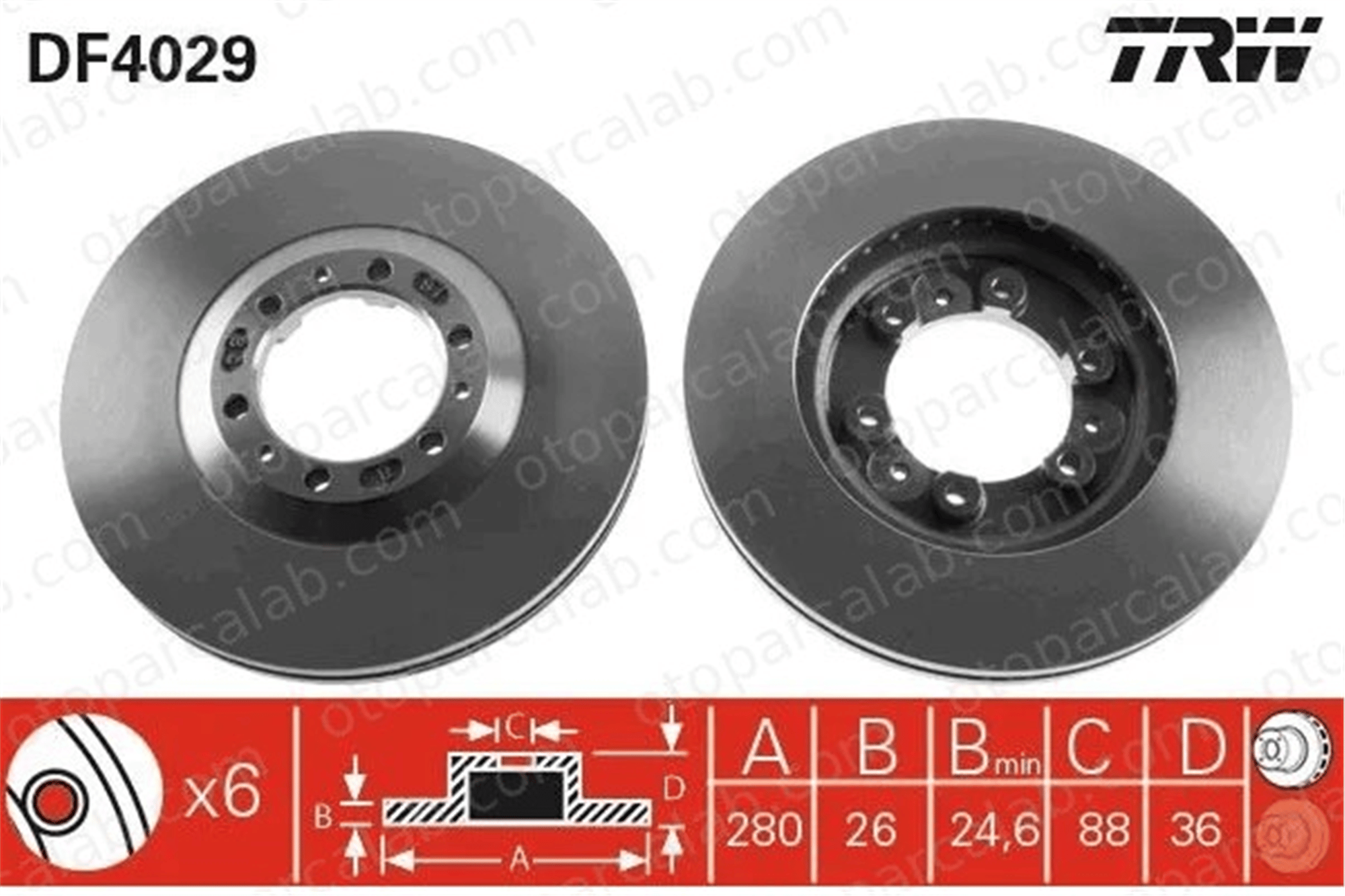 TRW DF4029 Fren Disk Ayna Ön Sağ ve Sol OPEL FRONTERA B ISUZU TFR/TFS Pick-up 8943755334 8943754163