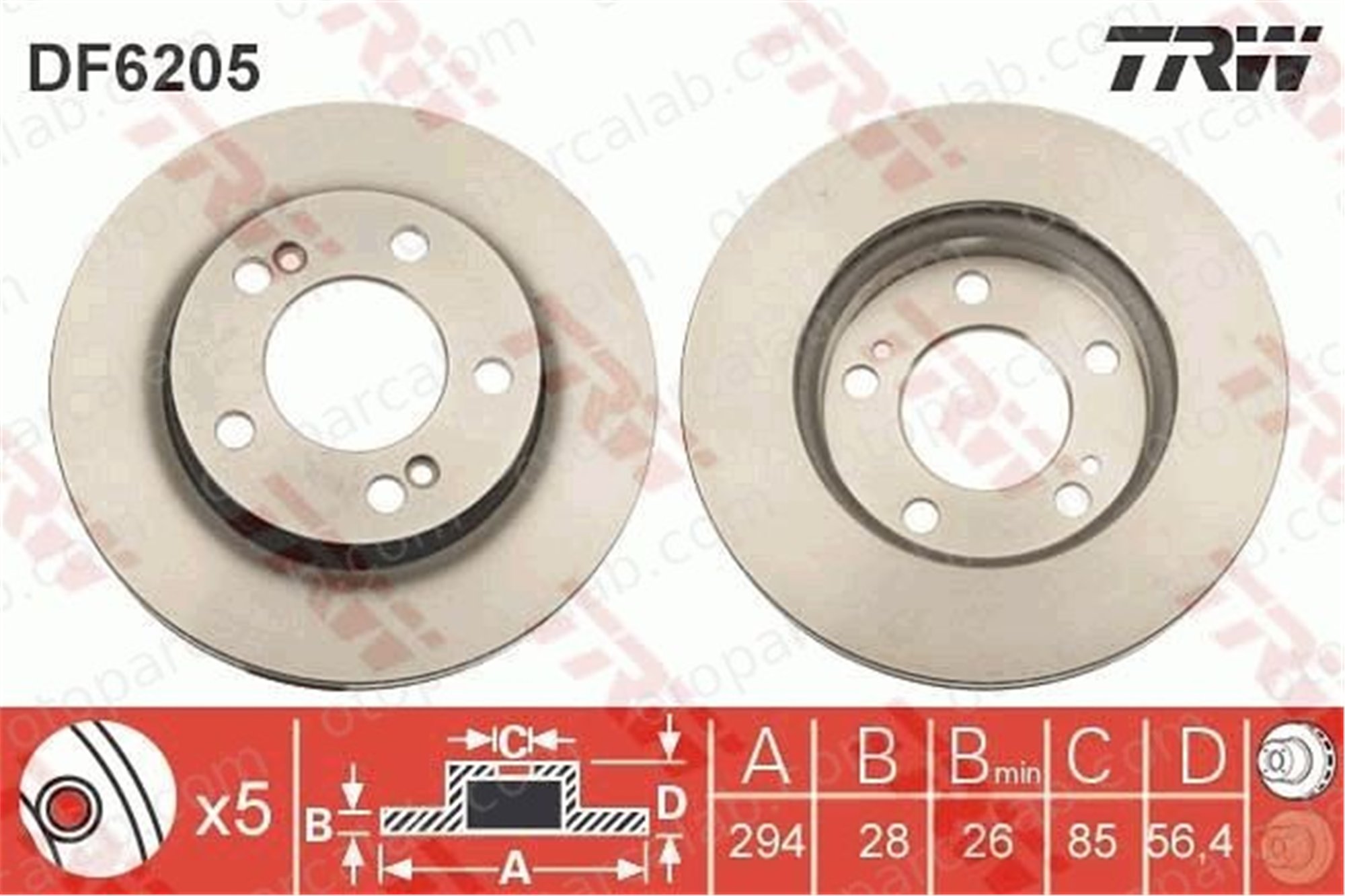TRW DF6205 Fren Disk Ayna Ön Sağ ve Sol SSANGYONG REXTON / REXTON II KYRON 4144109100 4144109110
