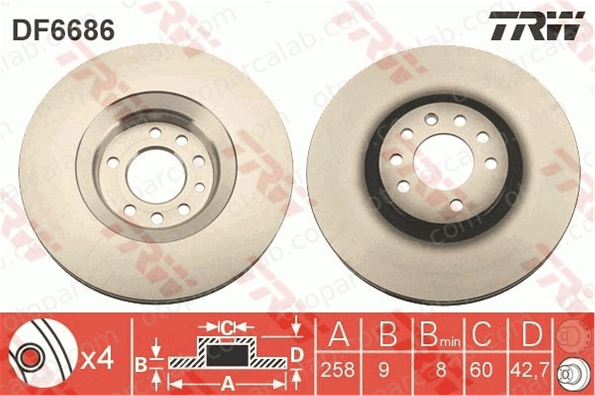 TRW DF6686 Fren Disk Ayna Arka Sağ ve Sol SUZUKI IGNIS I IGNIS II 5561160J00 5561160J10