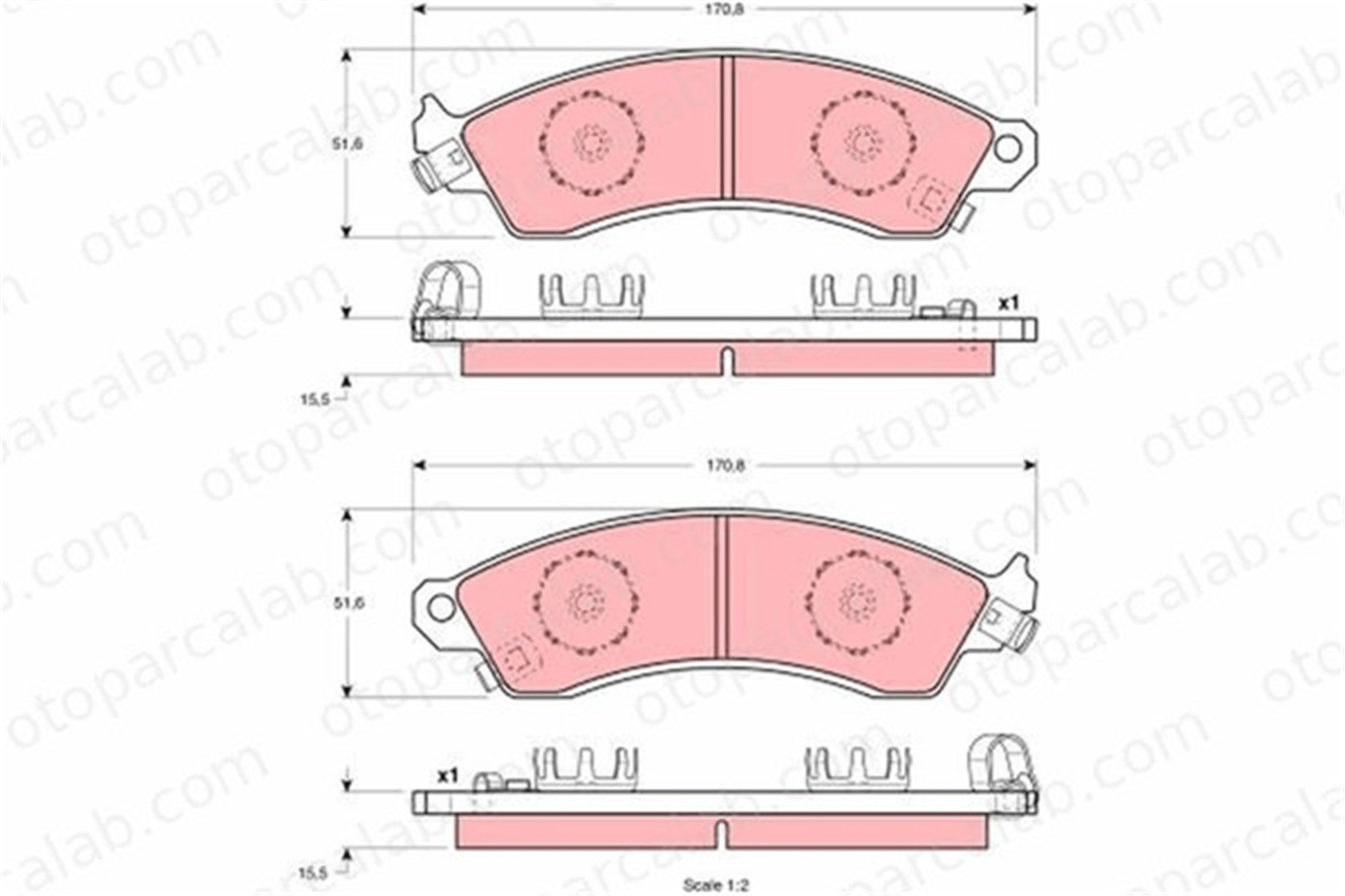 TRW GDB1226 Fren Disk Balata Ön FORD USA MUSTANG Convertible MUSTANG Coupe GDB1226 10104485
