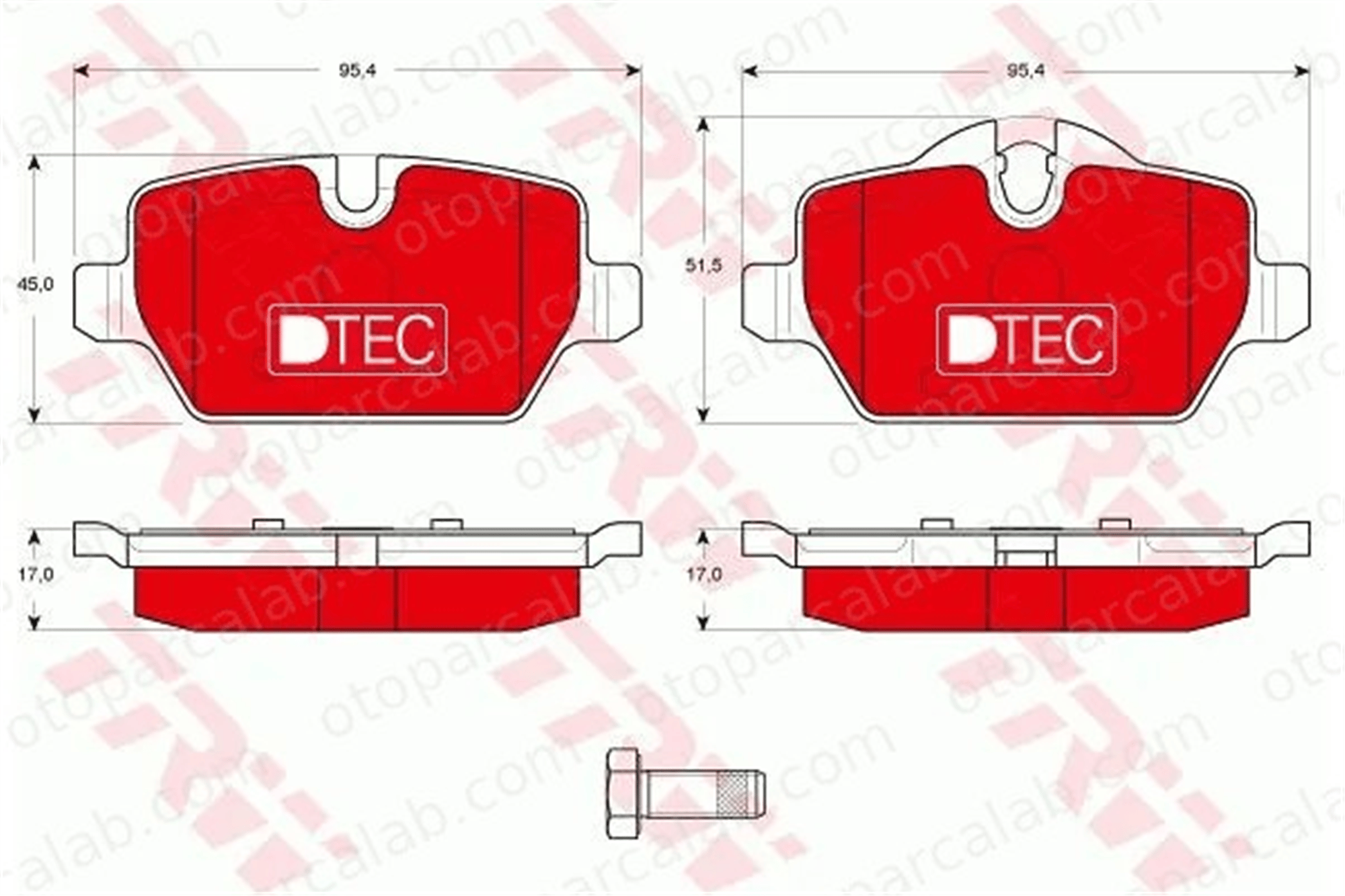 TRW GDB1612DTE Fren Disk Balata Ön BMW 1 MINI MINI COUNTRYMAN GDB1612DTE 2288889