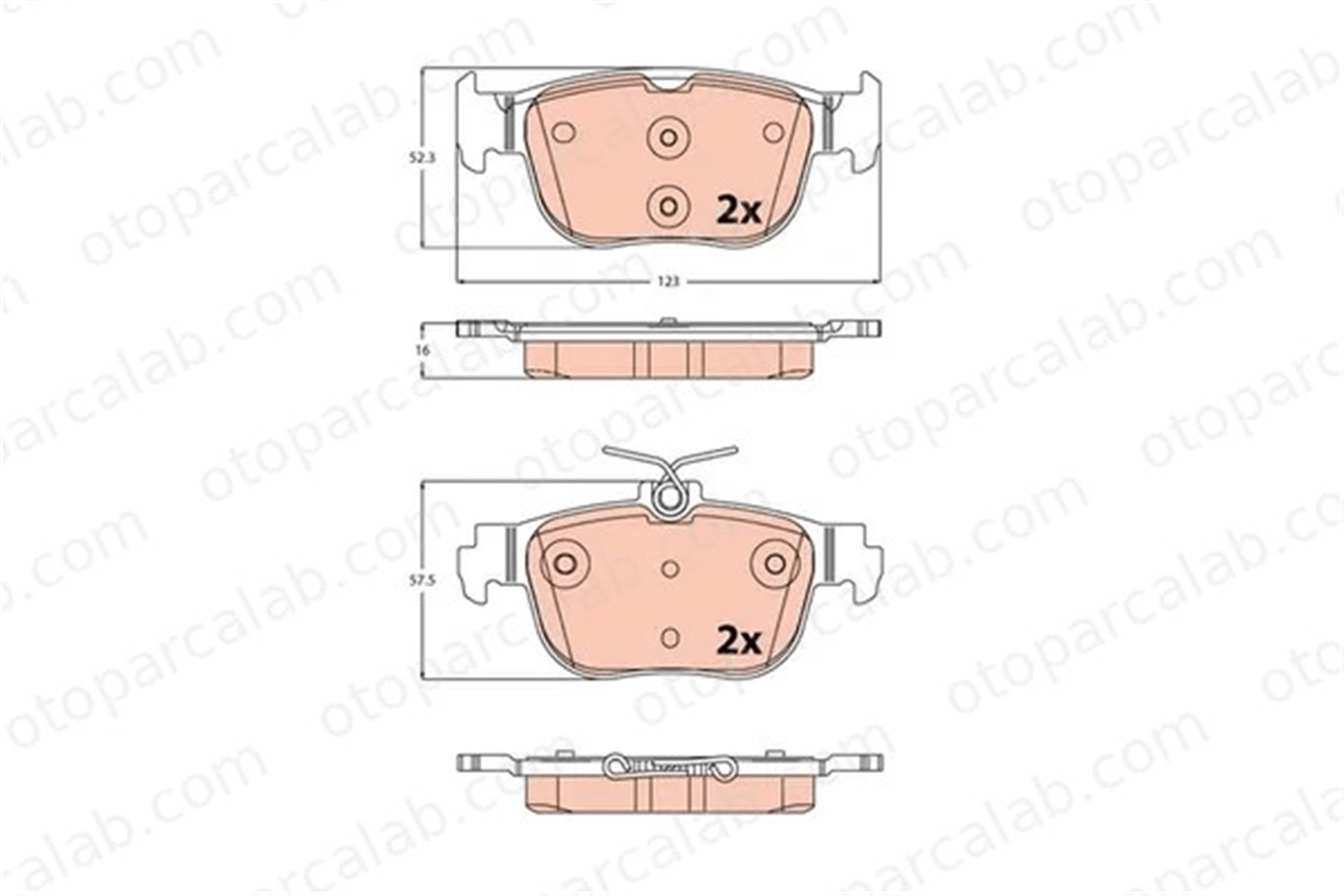 TRW GDB2373 Fren Disk Balata Arka VW GOLF VIII AUDI A3 Sportback 5WA698451E 5WA698451