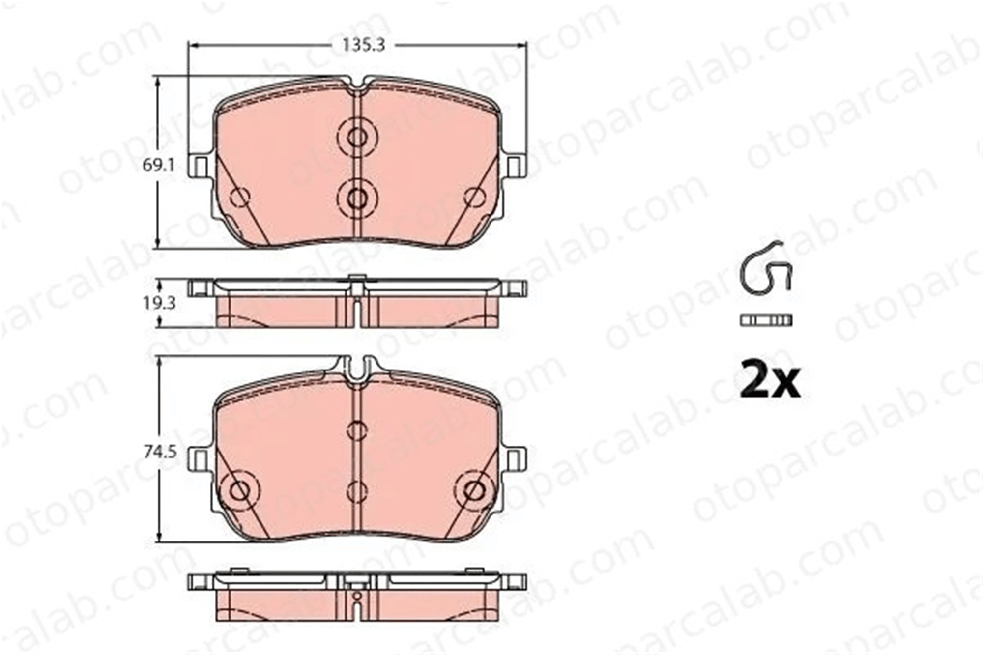 TRW GDB2433 Fren Disk Balata Ön MERCEDES-BENZ CLA GLA A0004207100 4207100