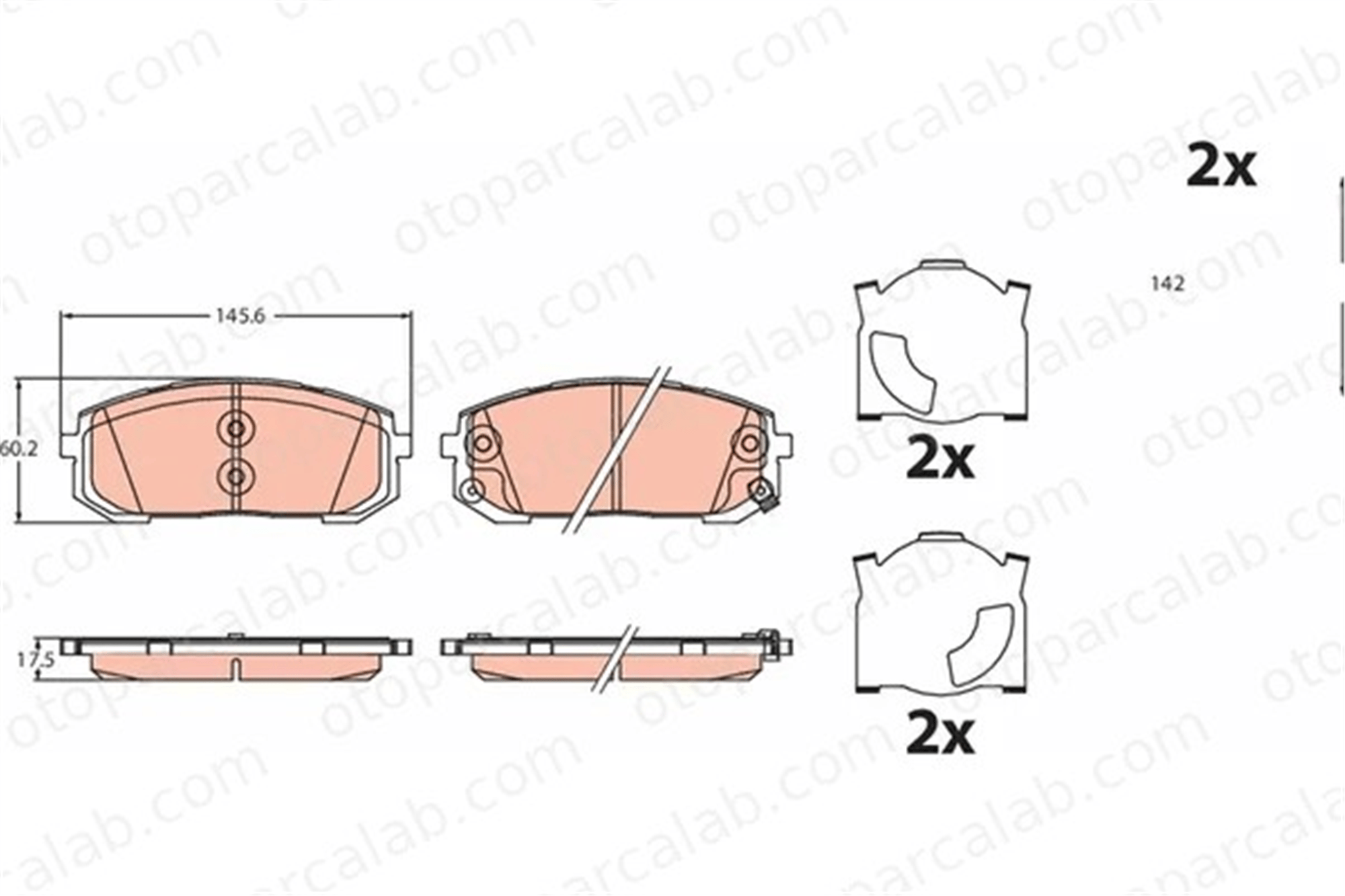 TRW GDB2492 Fren Disk Balata Ön HYUNDAI SONATA VIII 58101L1A00 58101L1A01