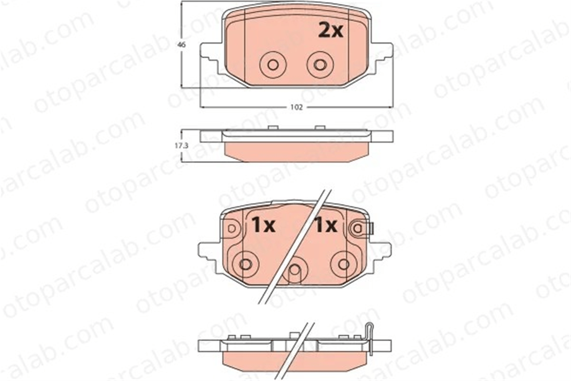 TRW GDB2546 Fren Disk Balata Arka FORD ESCORT I ESCORT II D40606RA0B 4406000Q4A