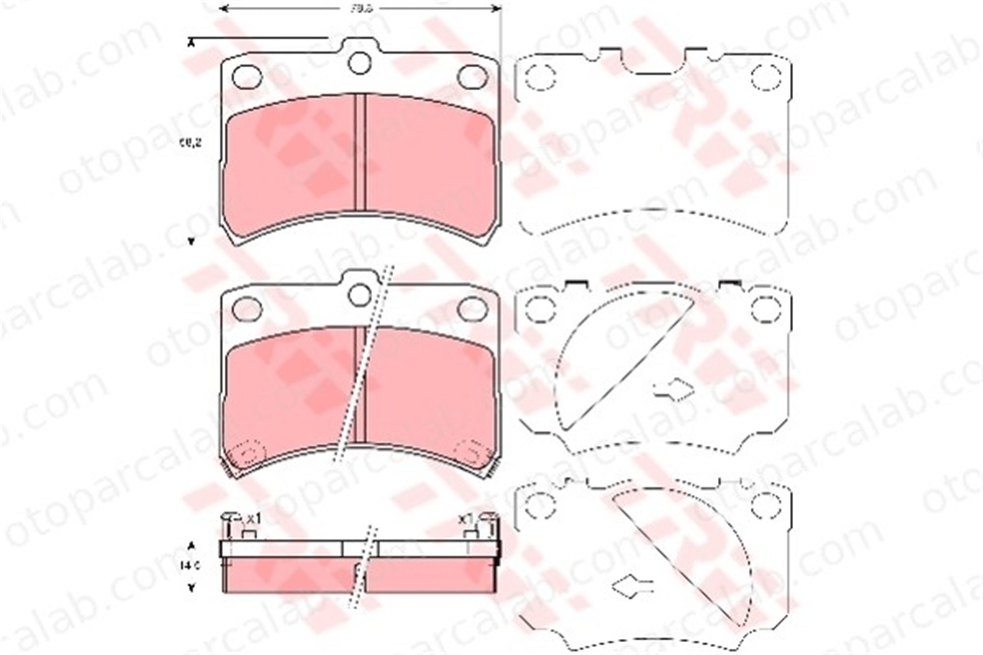 TRW GDB3219 Fren Disk Balata Ön DAIHATSU CUORE V GDB3219 4465B2250