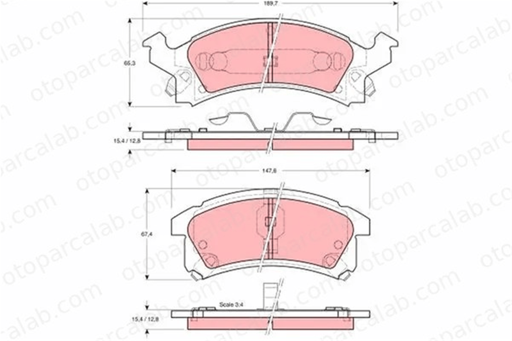 TRW GDB4002 Fren Disk Balata Ön CHEVROLET BERETTA Coupe BUICK SKYLARK GDB4002 12510005