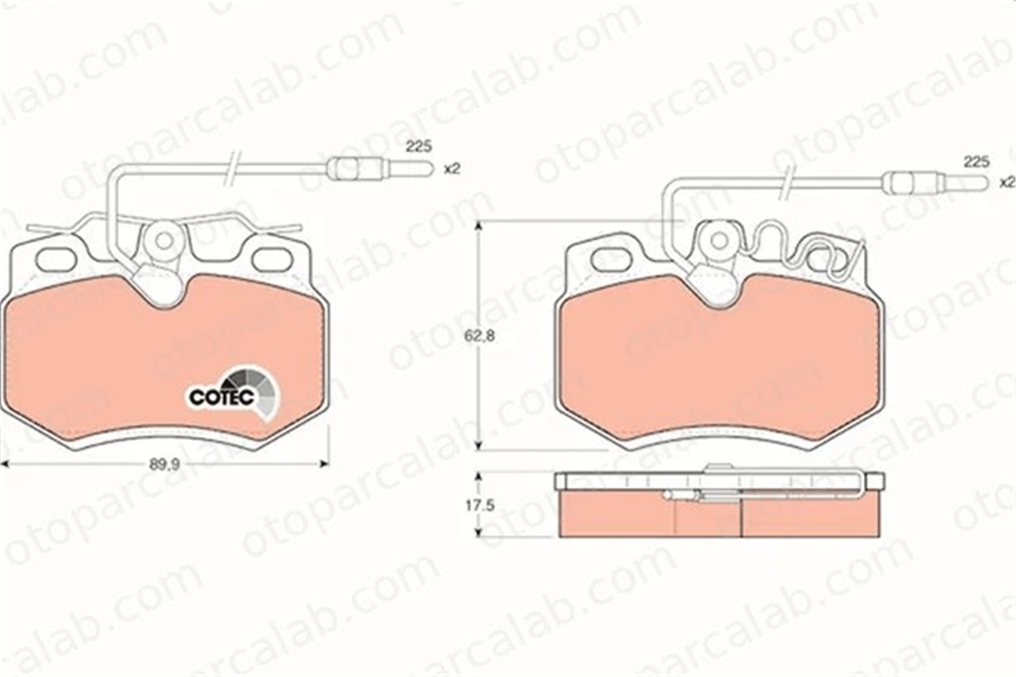 TRW GDB446 Fren Disk Balata Ön CITROËN C15 Kasa/büyük limuzin PEUGEOT 205 II 95607098 95611498