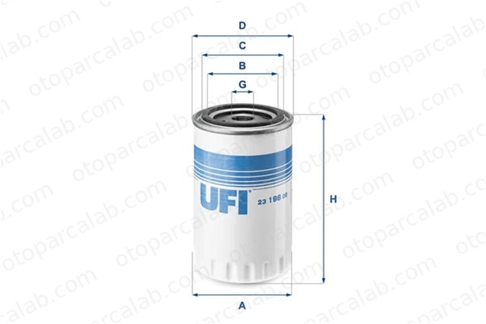 UFI 23.198.00 Yağ Filtresi CITROËN XM JUMPER Minibüs/Otobüs 2319800 1109K7