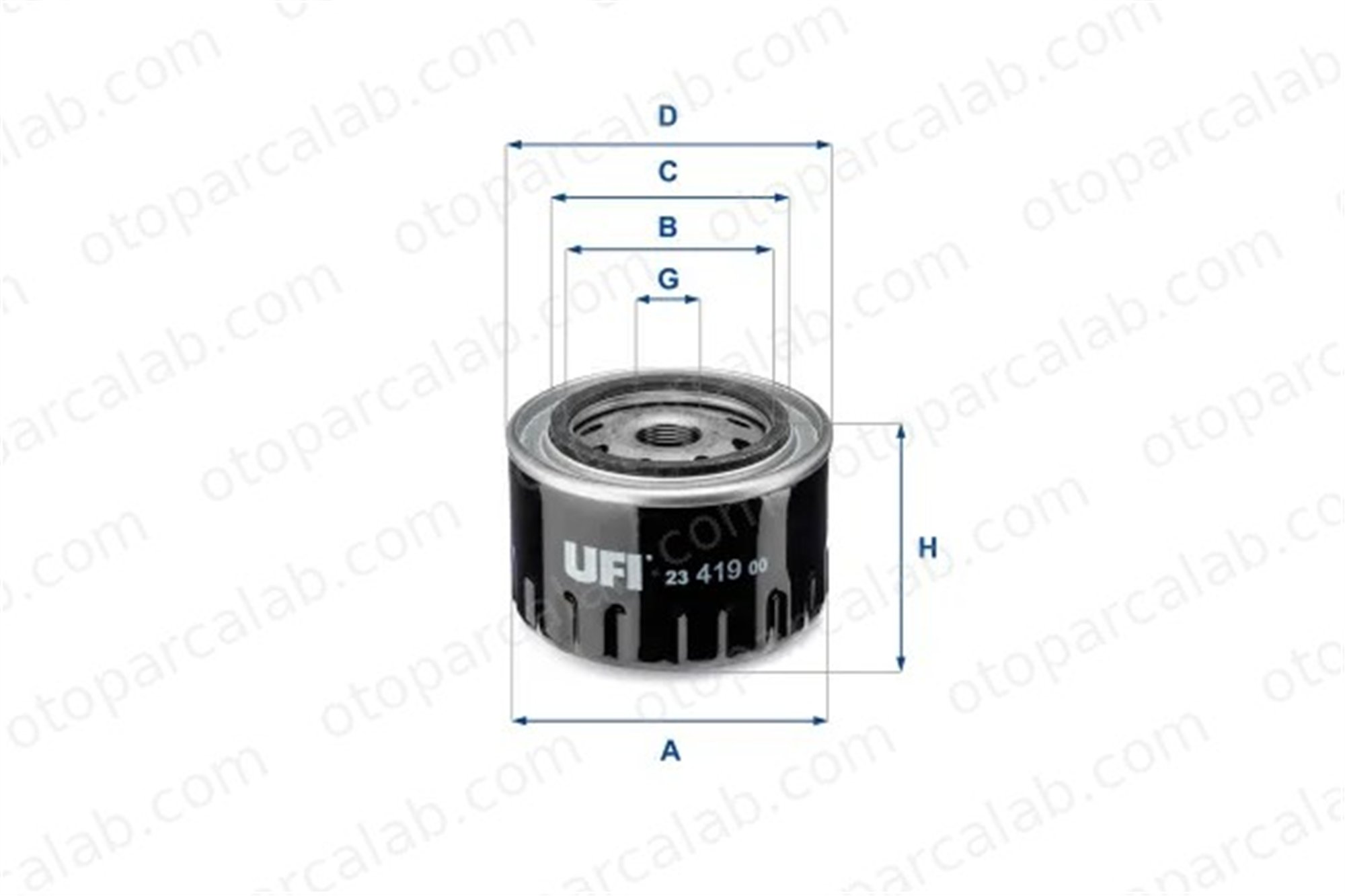 UFI 23.419.00 Yağ Filtresi MITSUBISHI CARISMA CARISMA Sedan 2341900 1109P1