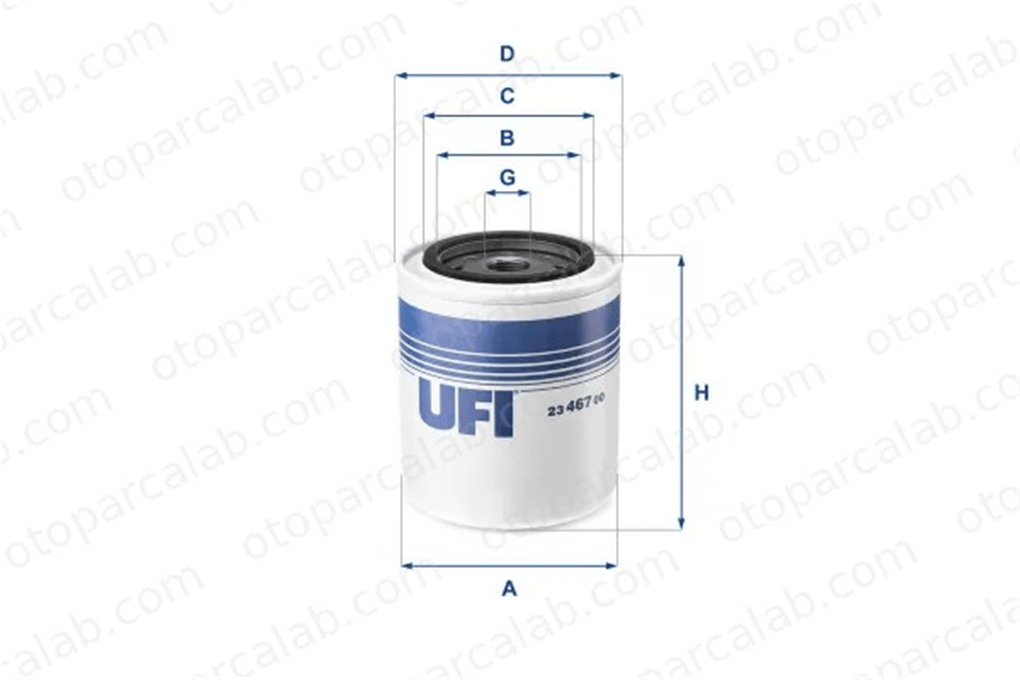 UFI 23.467.00 Yağ Filtresi LAND ROVER RANGE ROVER I MORGAN PLUS EIGHT 2346700 2654412